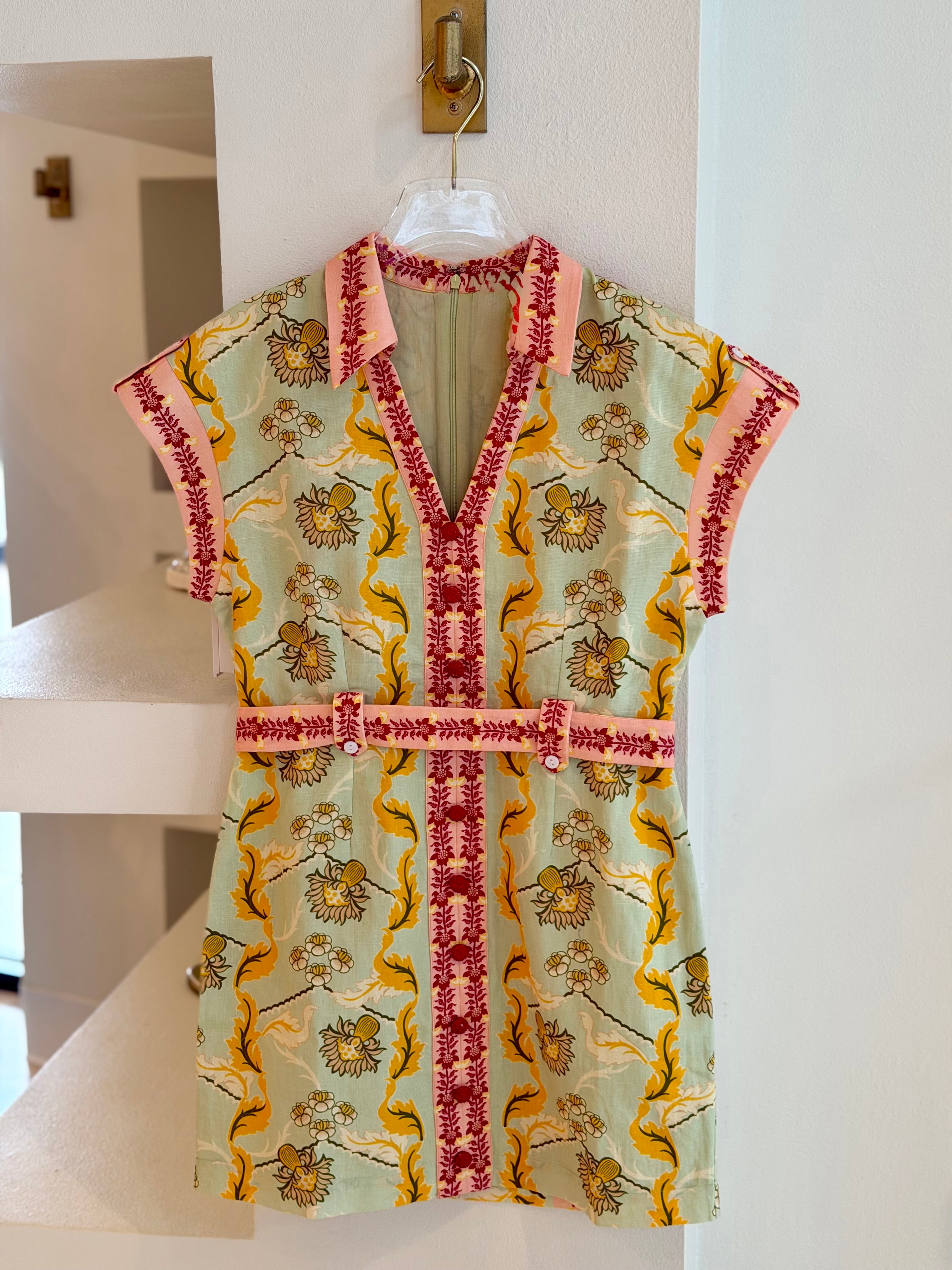 Acs24 Floral Belted Dress