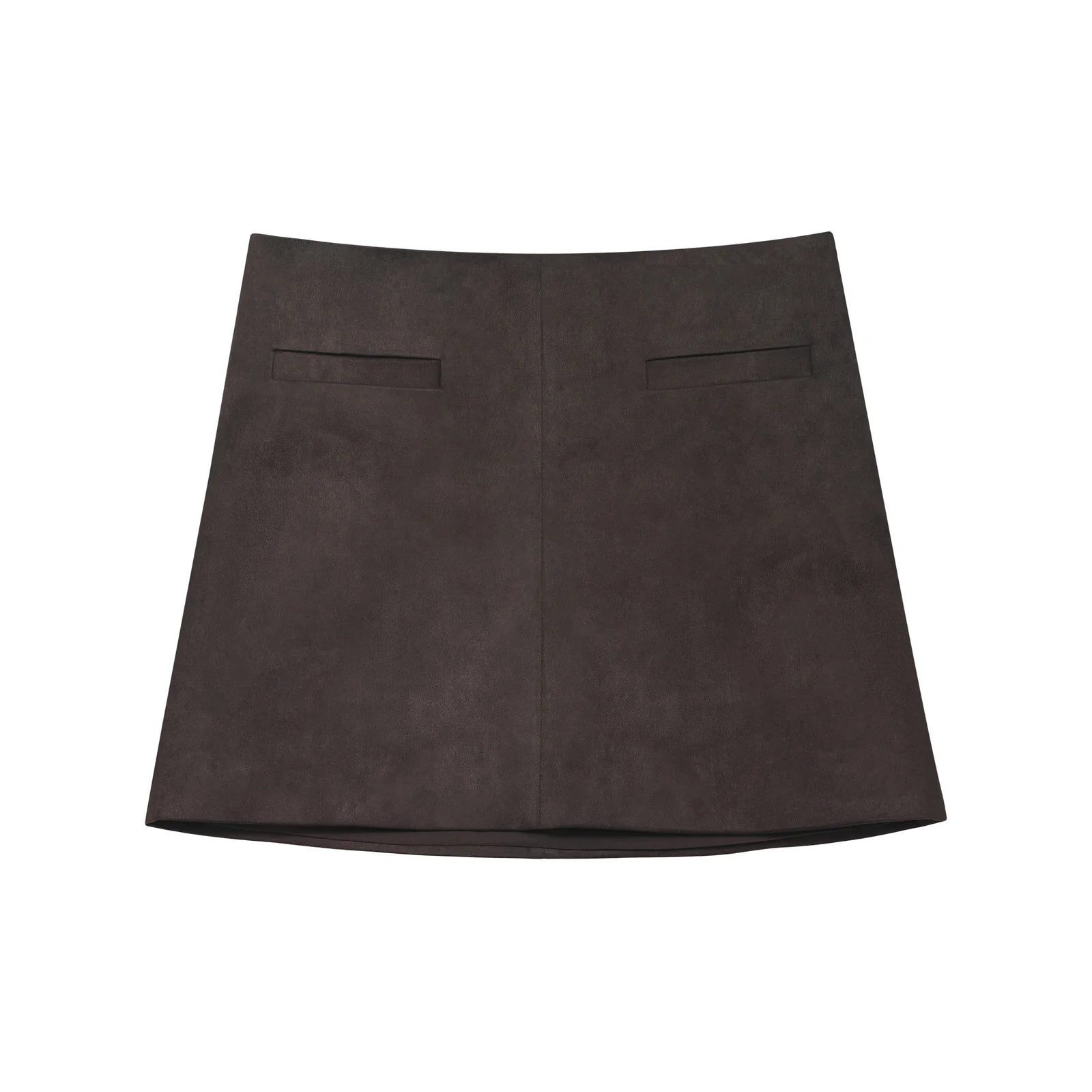 Su092 Brown Suede Mini Skirt