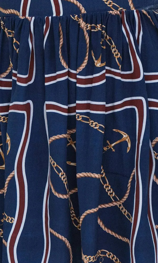 Sa1006 Nautical Print Dress