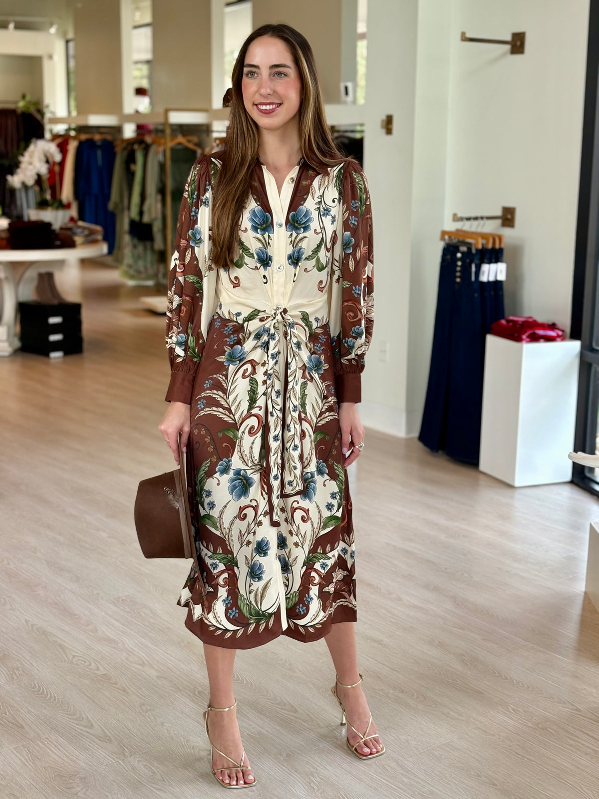 Fa368964 Tie Front Midi Dress