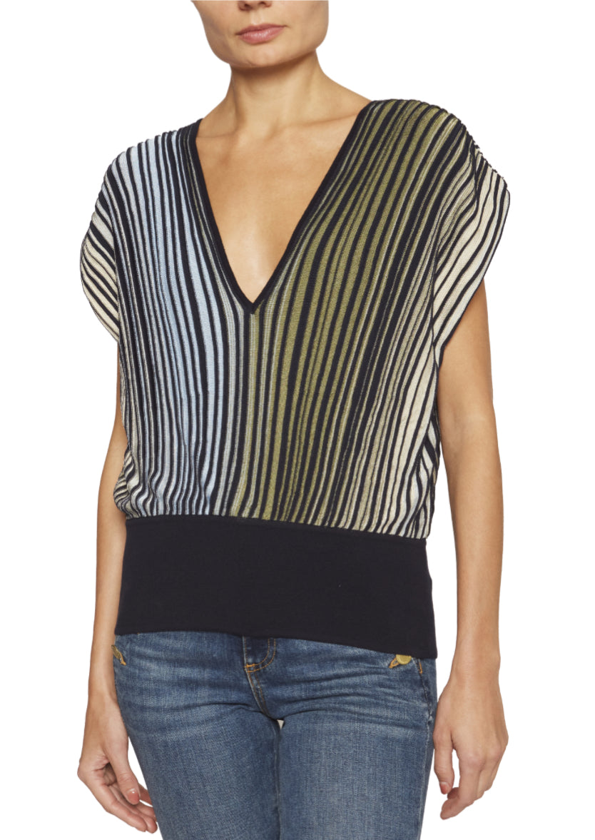 Raa7007 Ombré Knit Vneck Top
