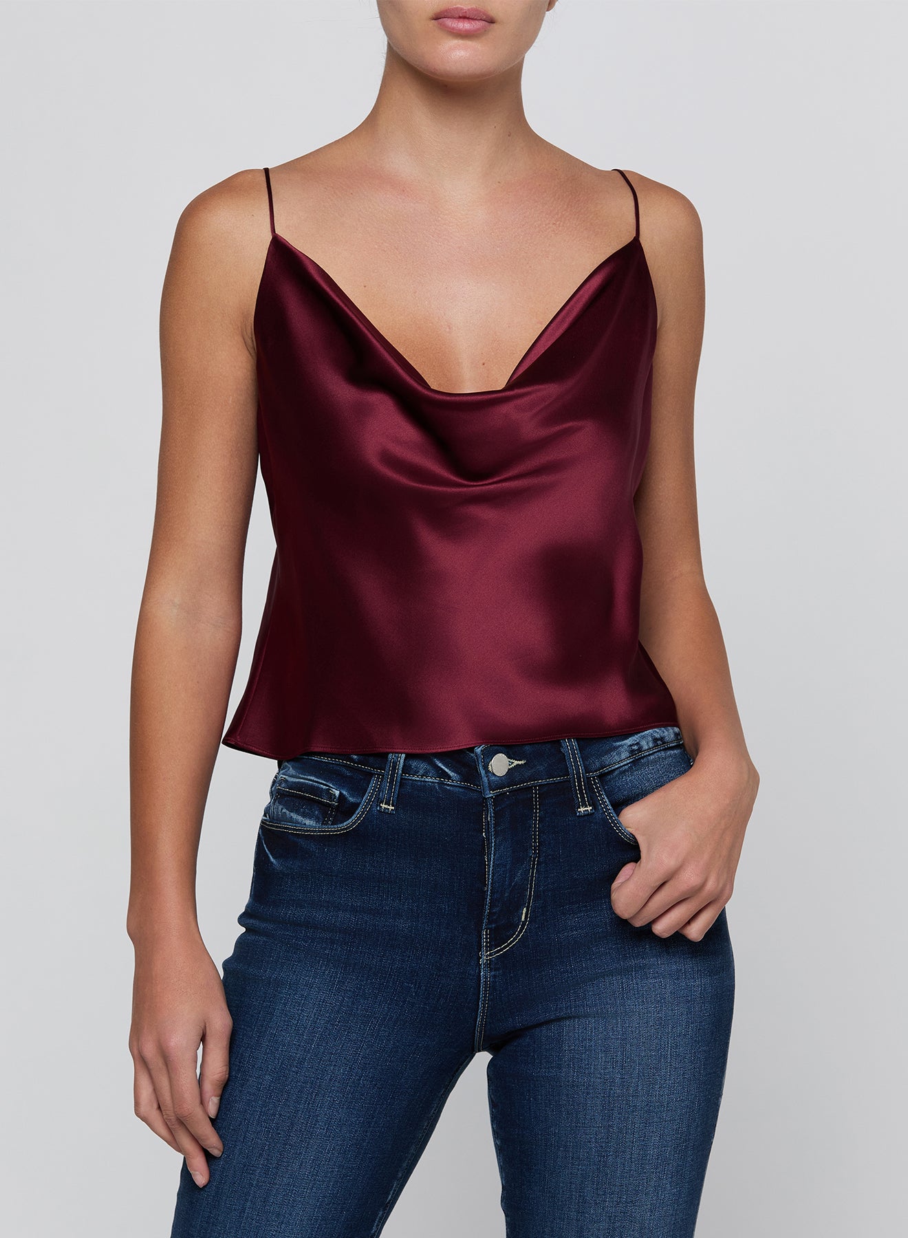 La40657 Merlot Silk Camisole