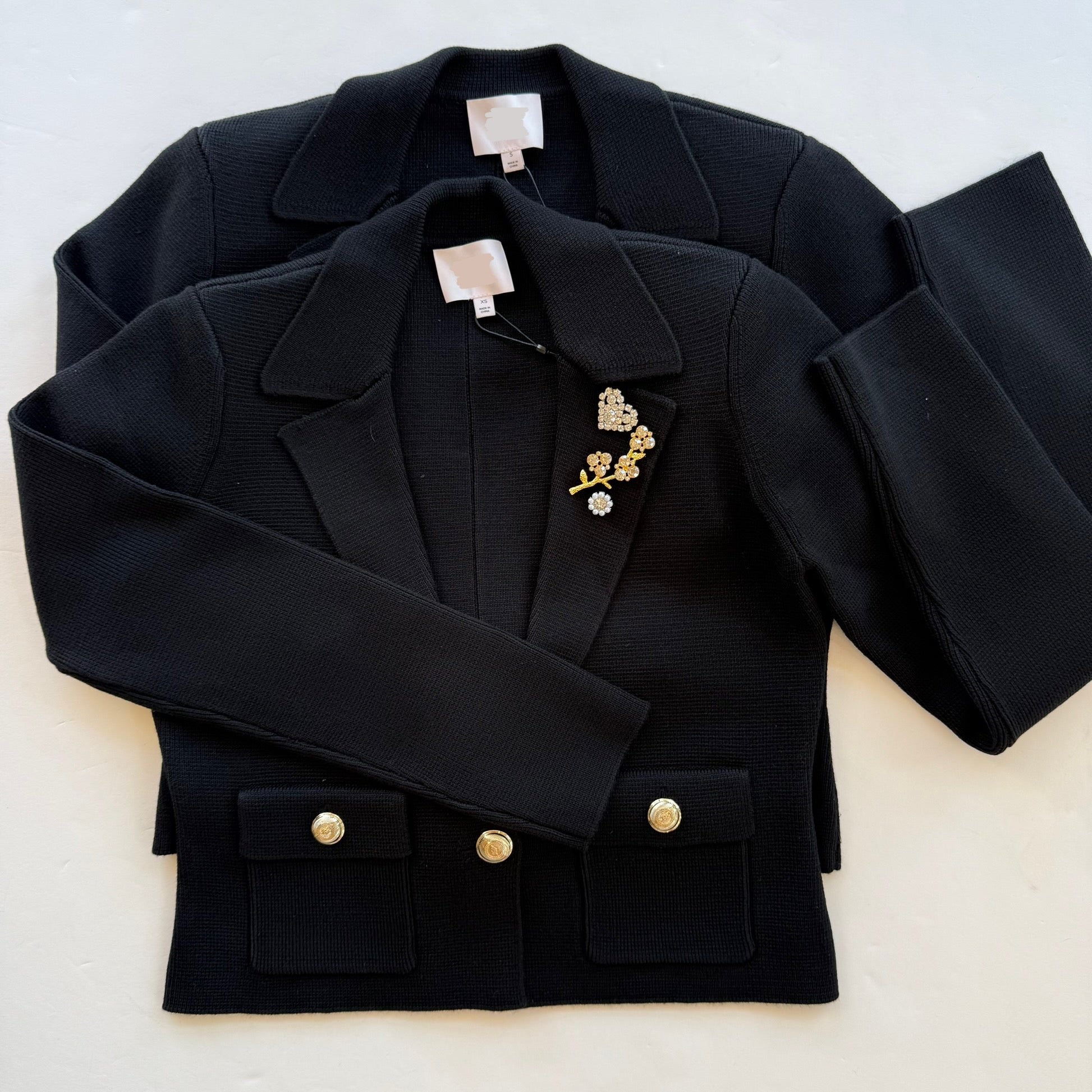 Ci11457 Black Embellished Cardigan