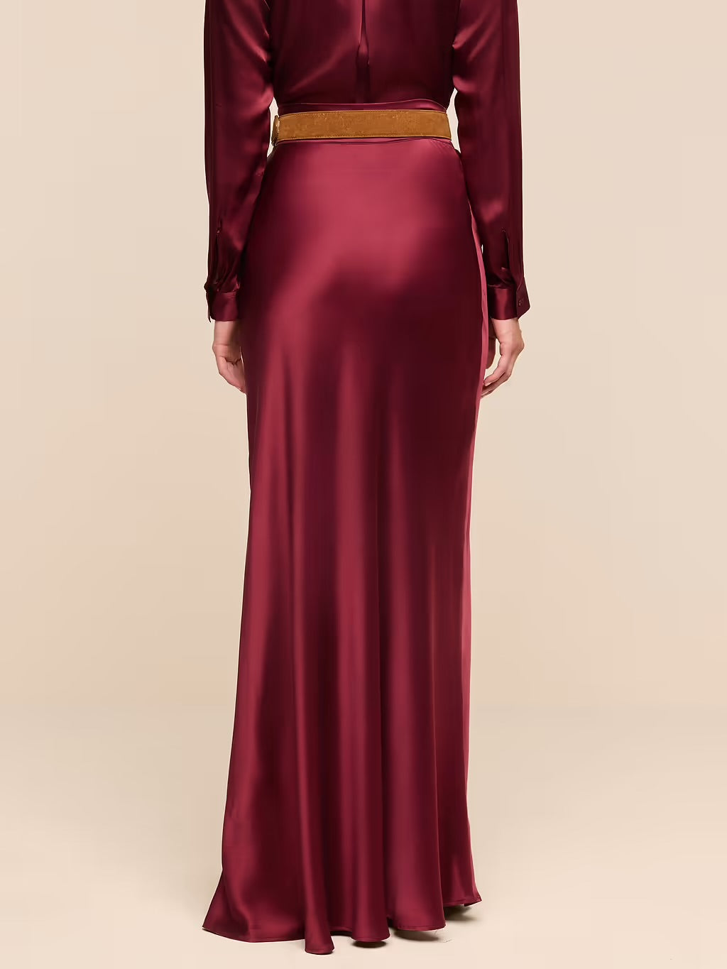 La3406 Merlot Maxi Skirt