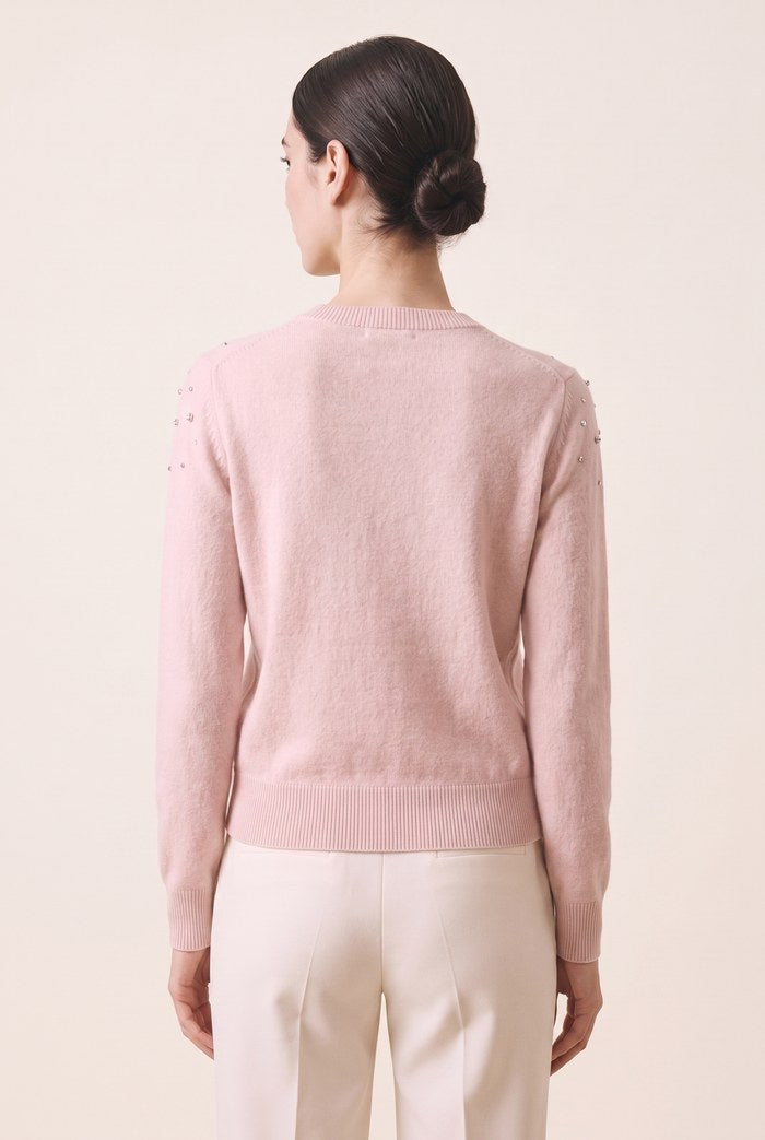Fr295 Pink Embellished Sweater