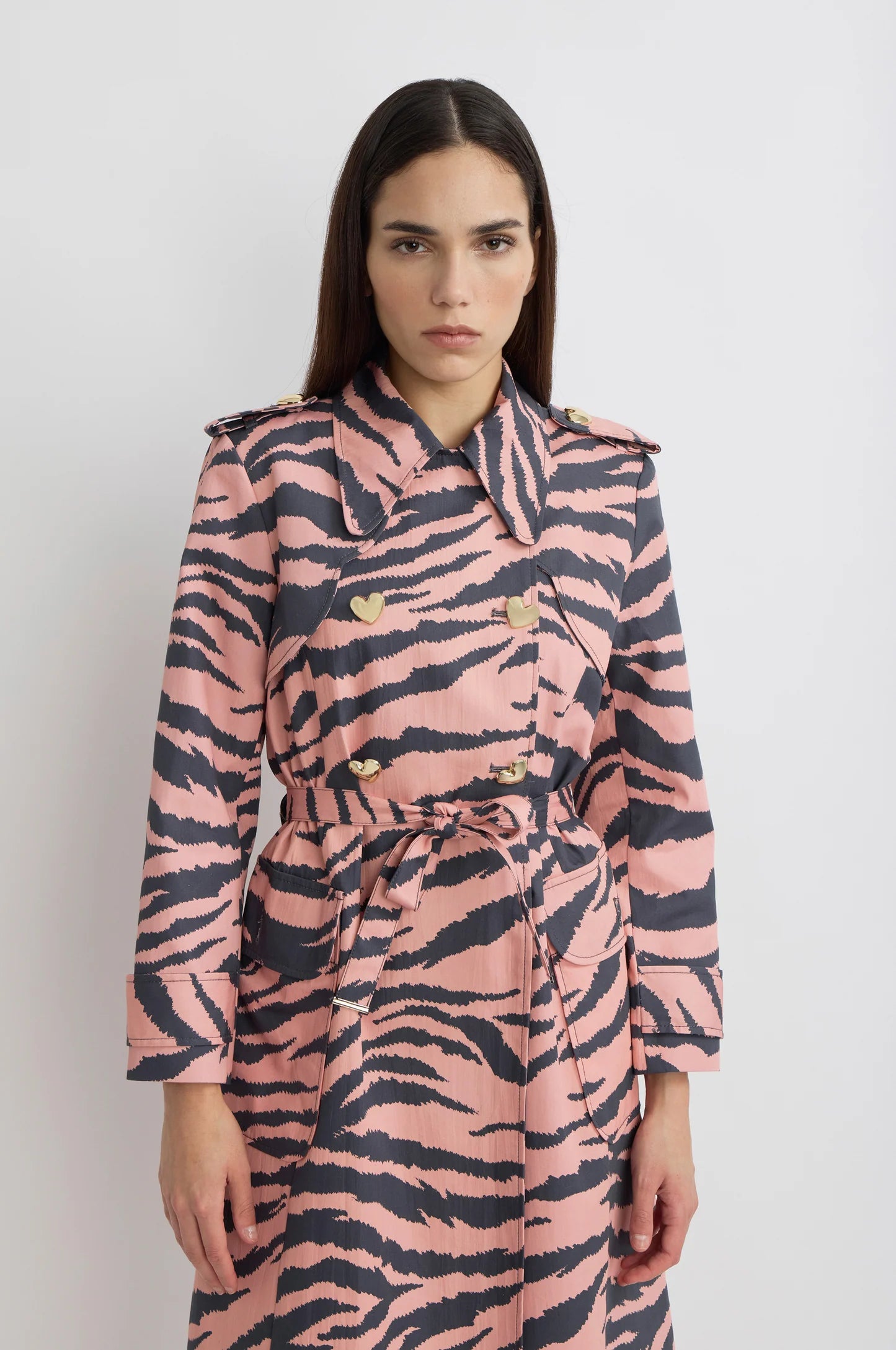 Mazebt Zebra Trench Coat