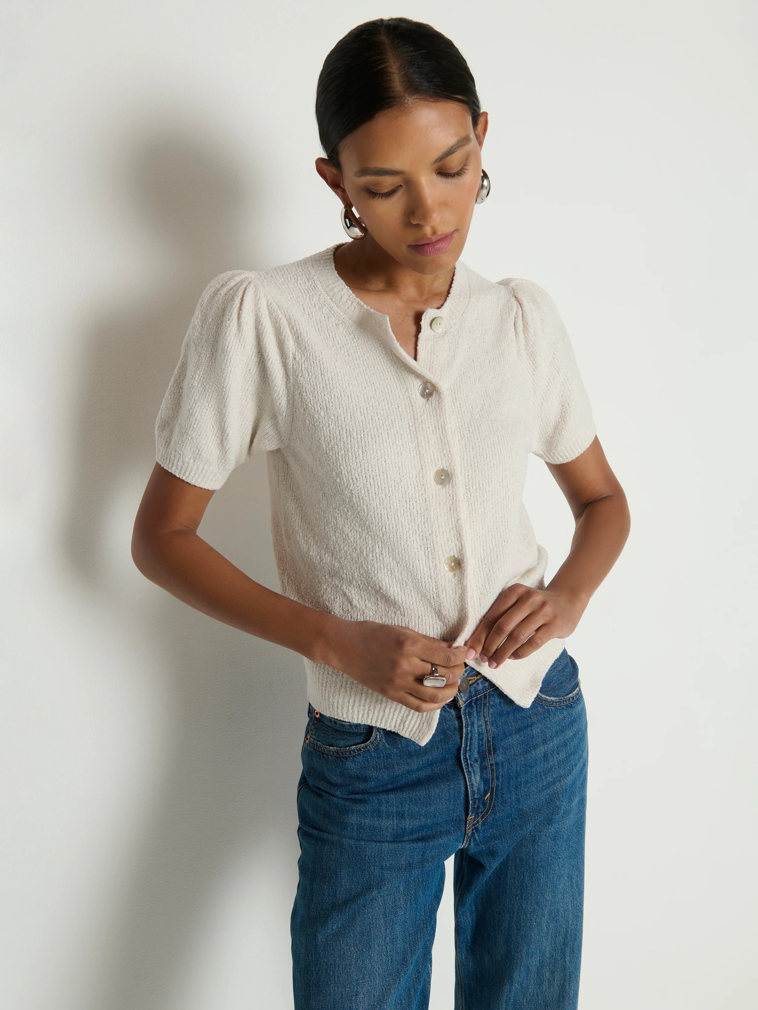 Na9144 Cream Cardigan