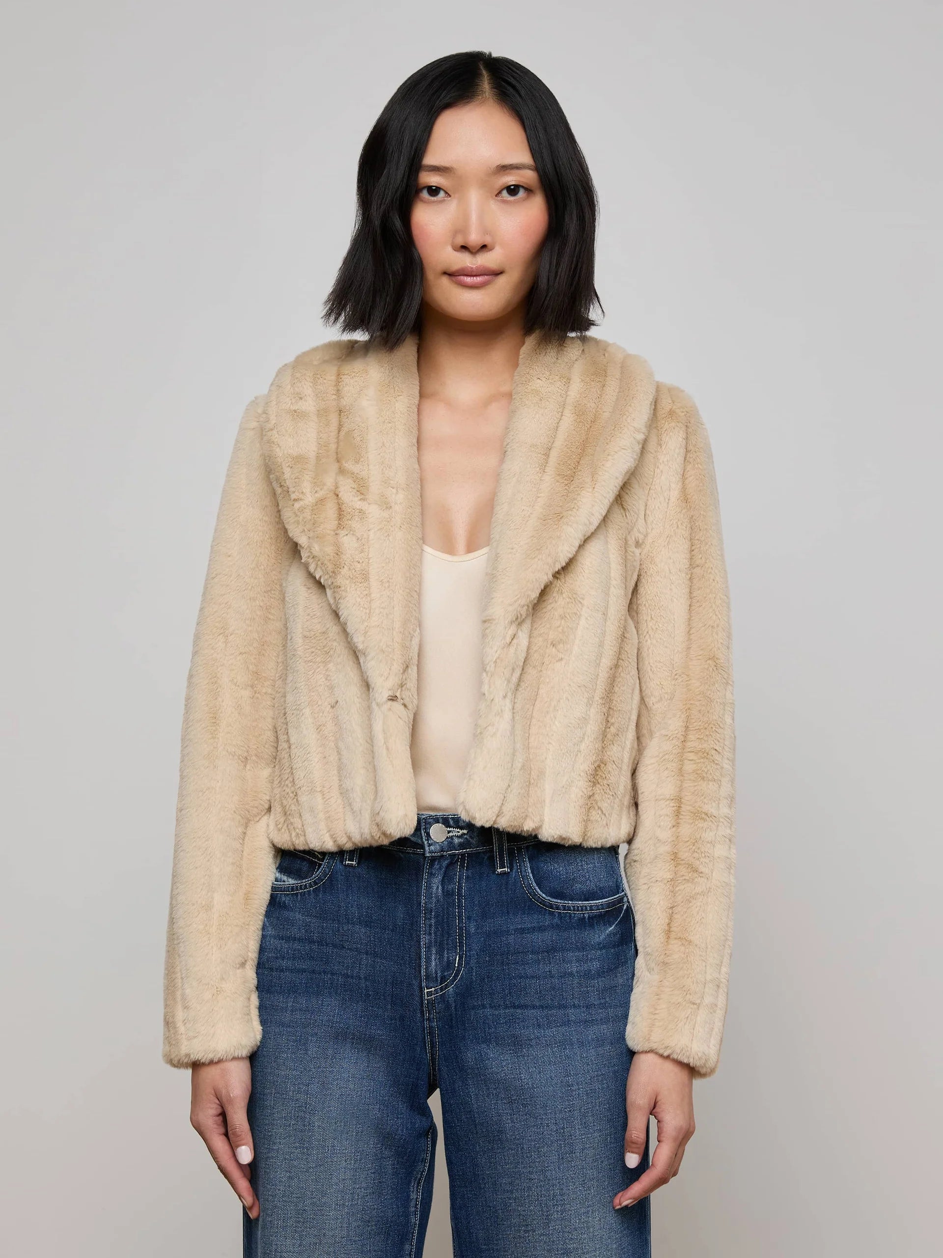 La1724 Cream Cropped Jacket
