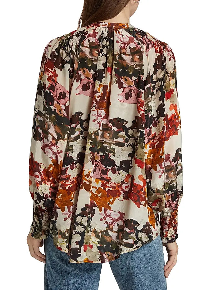 Ma12122399 Maria Cher Red Watercolor Blouse