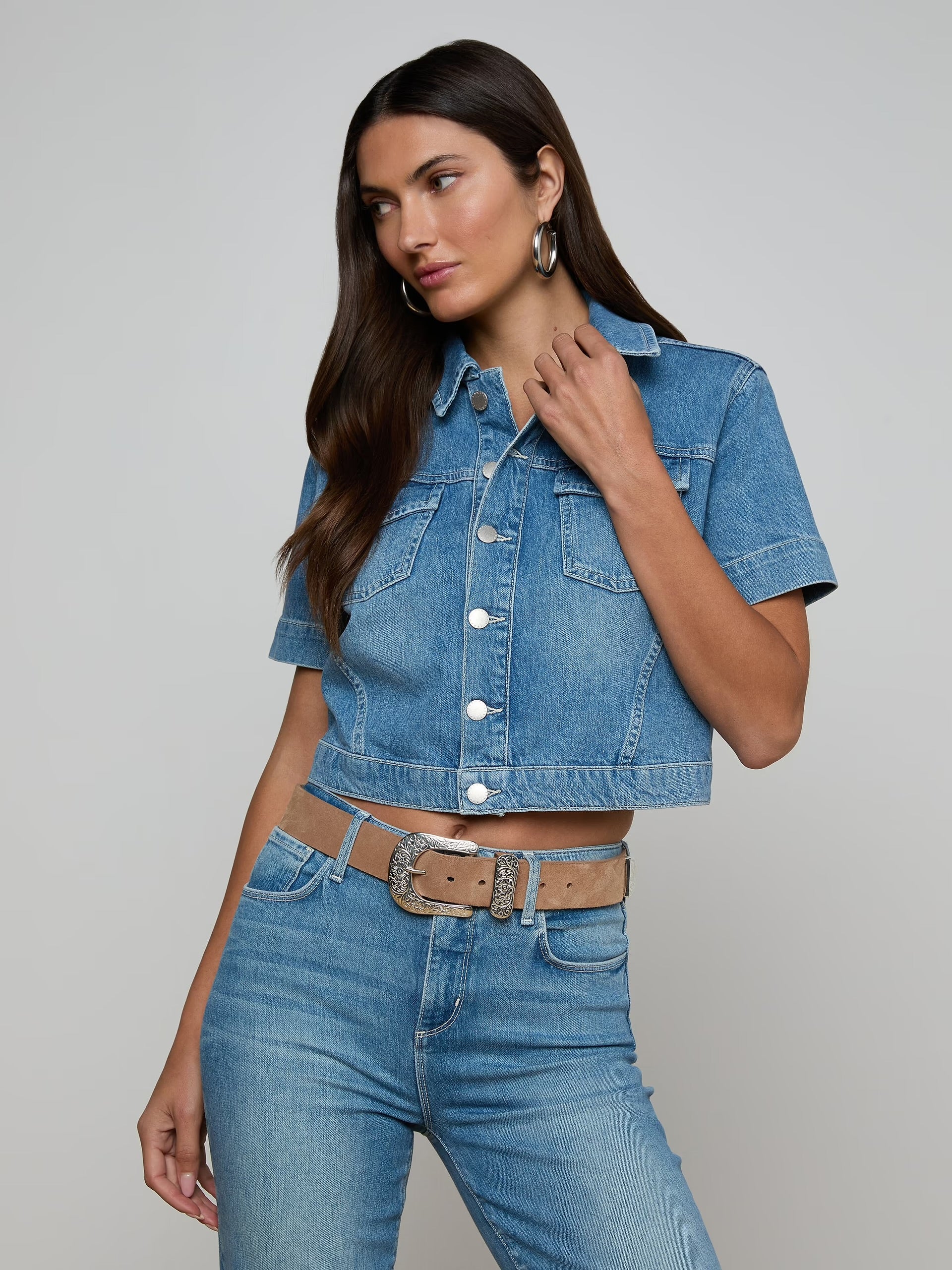 La10076 Denim Shirt Jacket