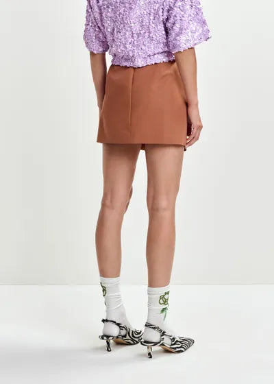 Esjoy Brown Bow Mini Skirt