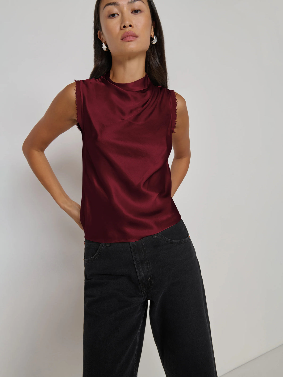 Na21080 Burgundy Satin Tank