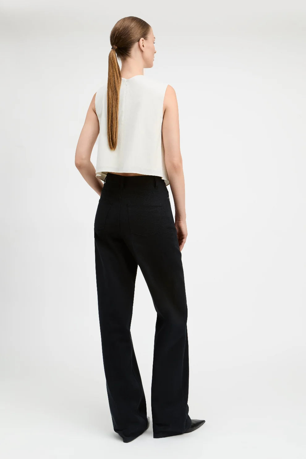 De1762 Ivory Pleated Tank