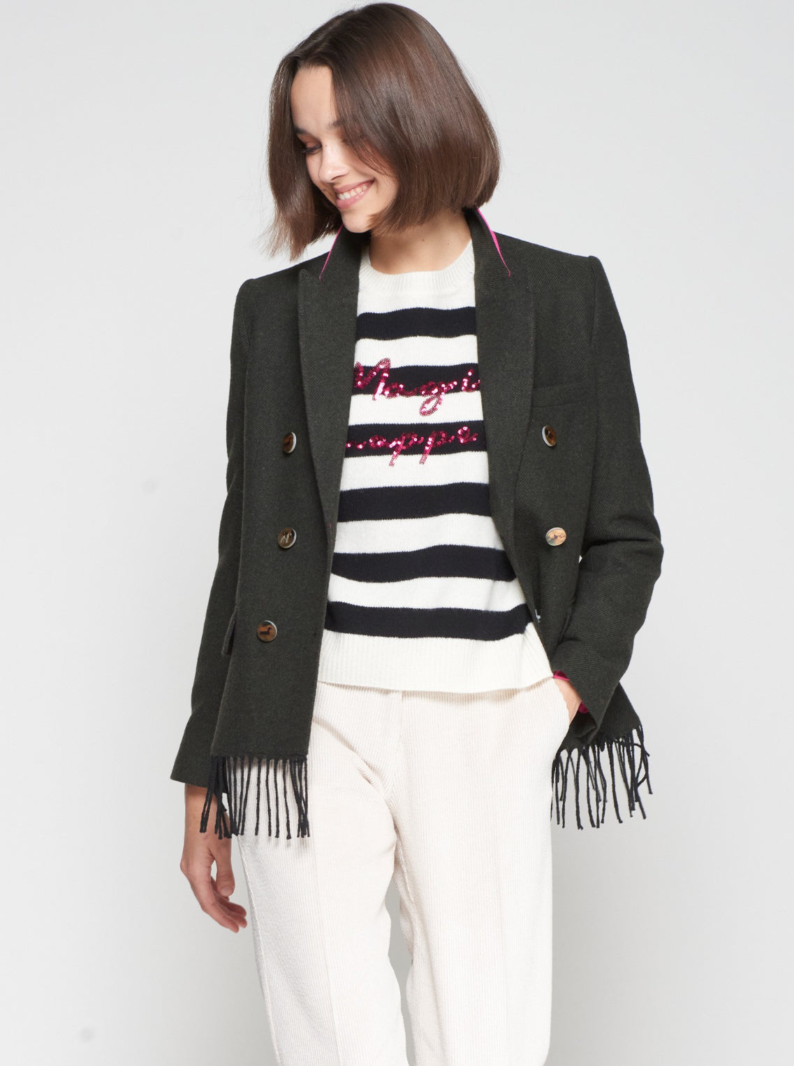 Vi430 Fringe Blazer