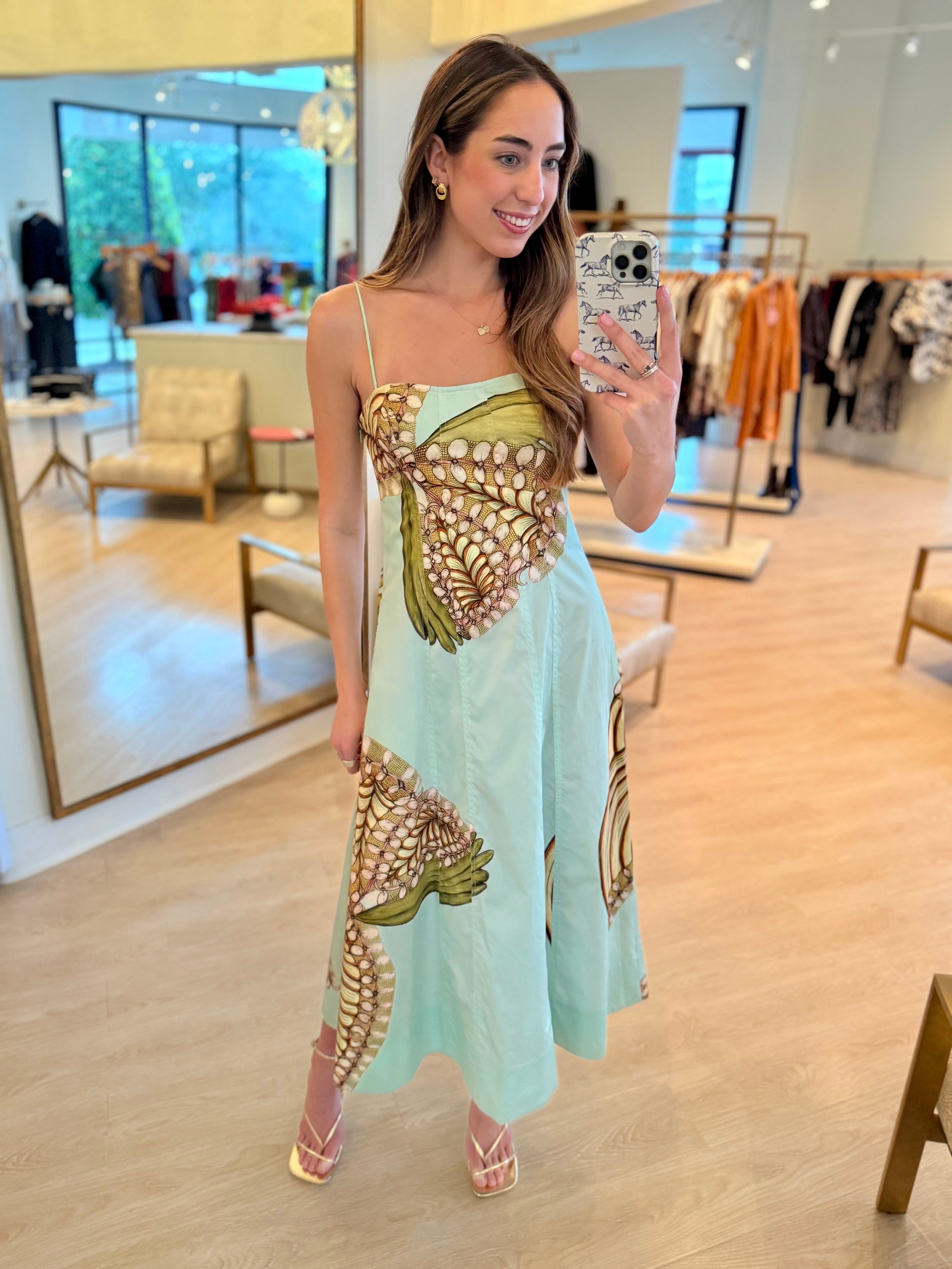 Ul0157 Water Blossom Midi Dress