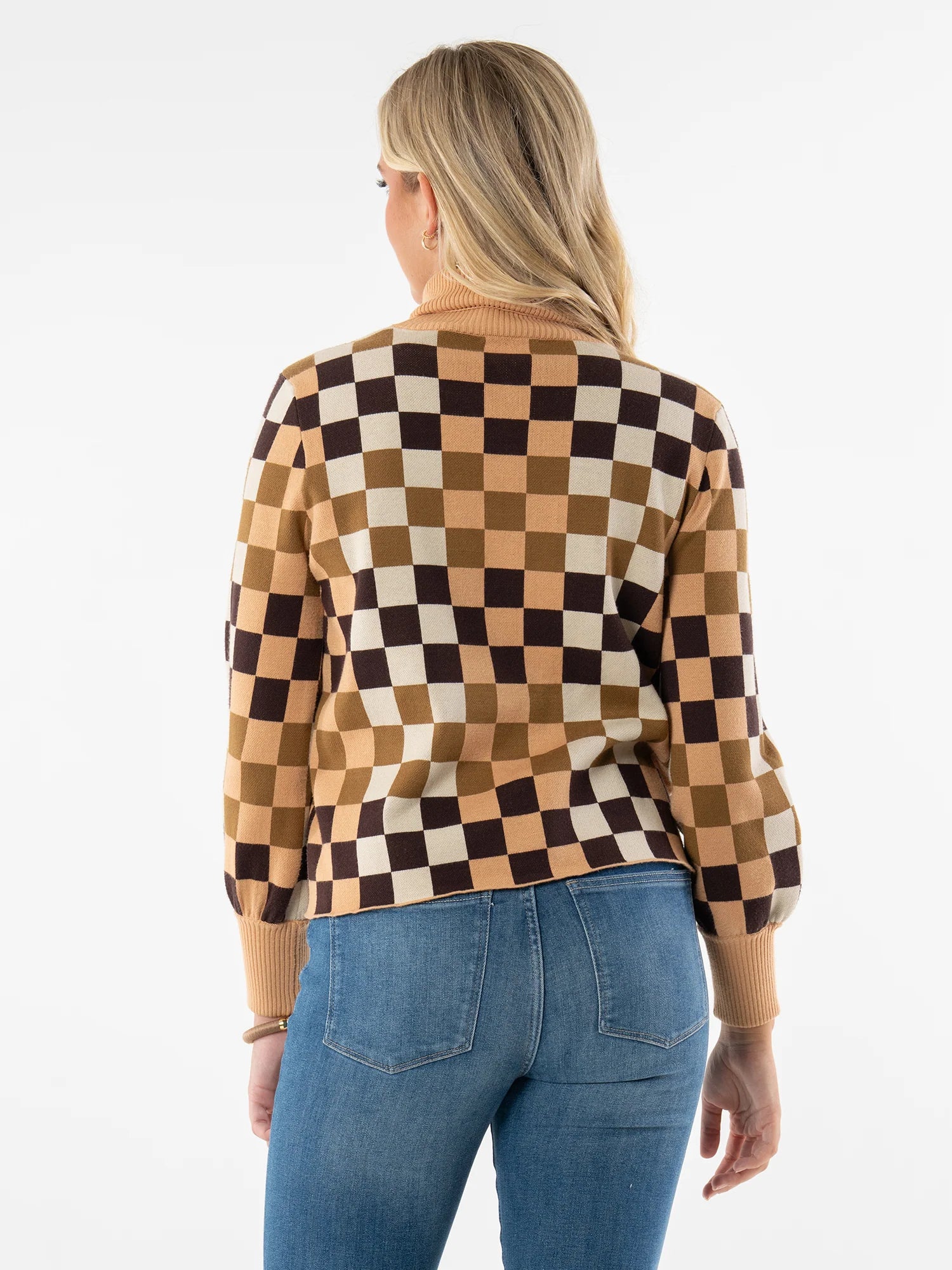 Em511 Checkered Turtleneck
