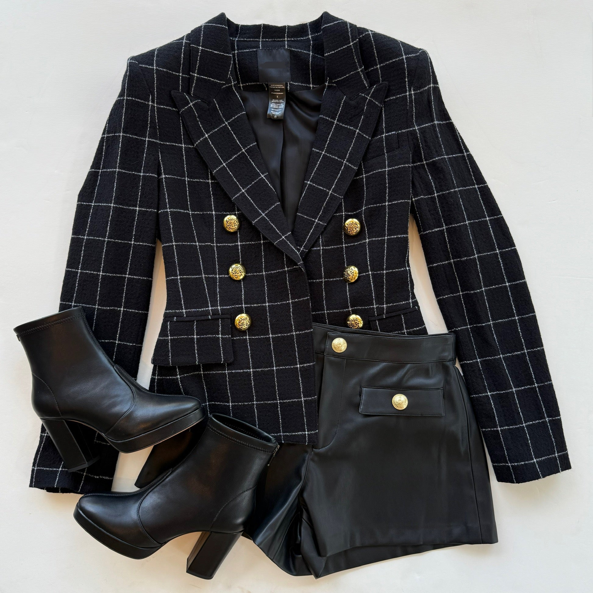 Sm25110 Black Grid Blazer