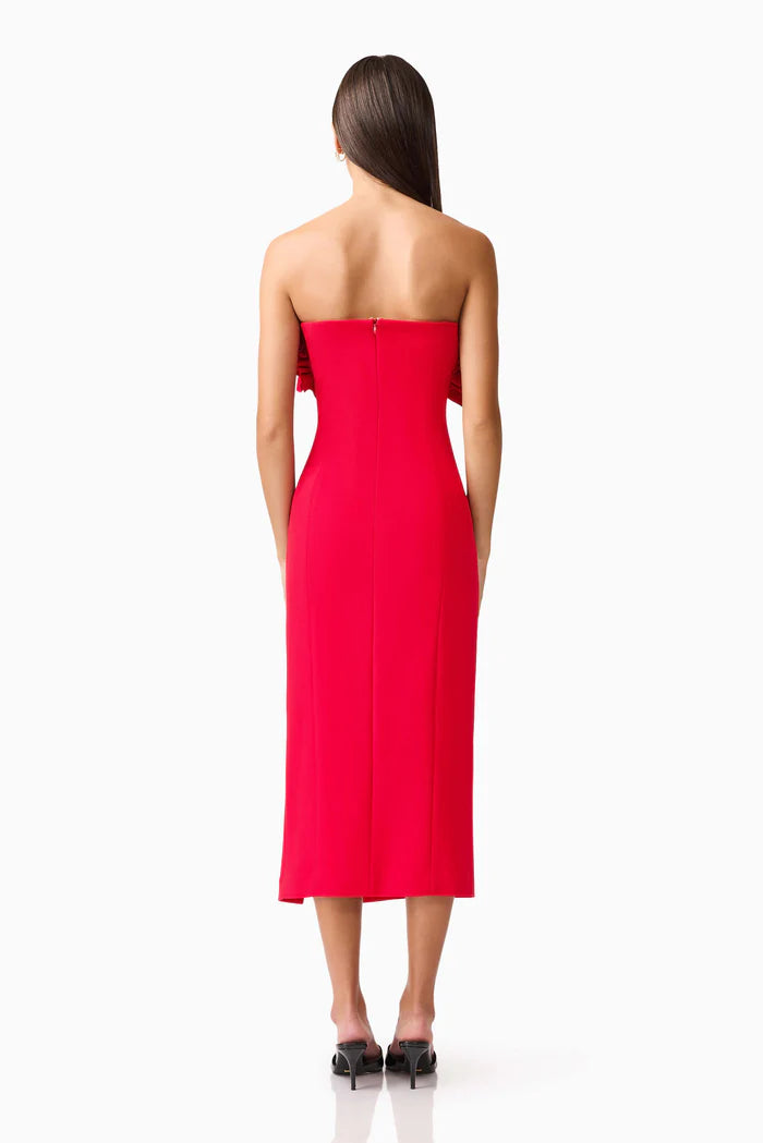 El2507 Crimson Midi Dress