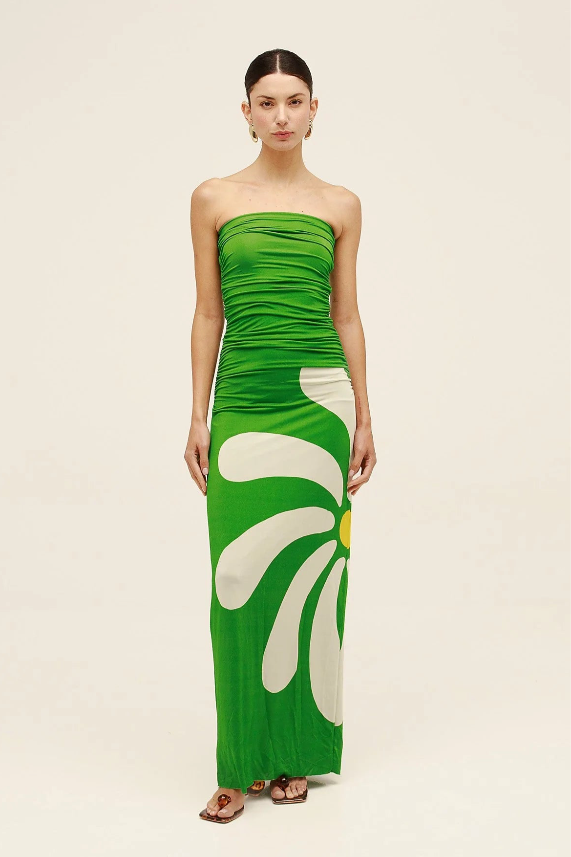 Ca391 Cala de la Cruz Jade Strapless Maxi Dress