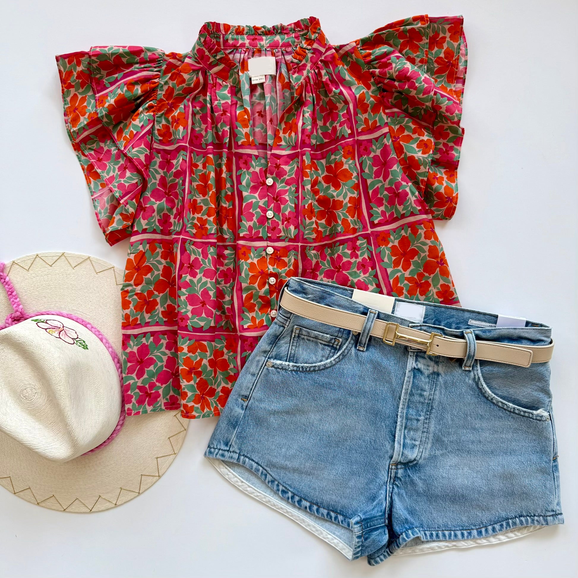 Tr1577 Botanical Tile Blouse