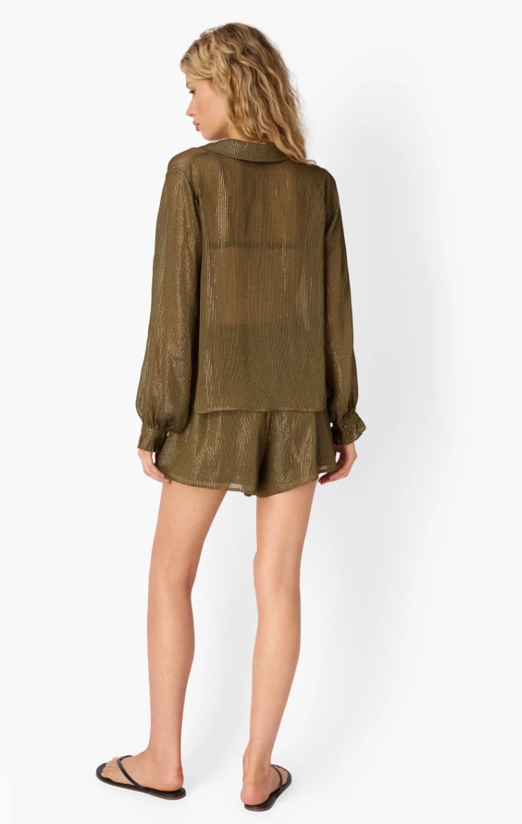 Cit08 Metallic Chiffon Blouse