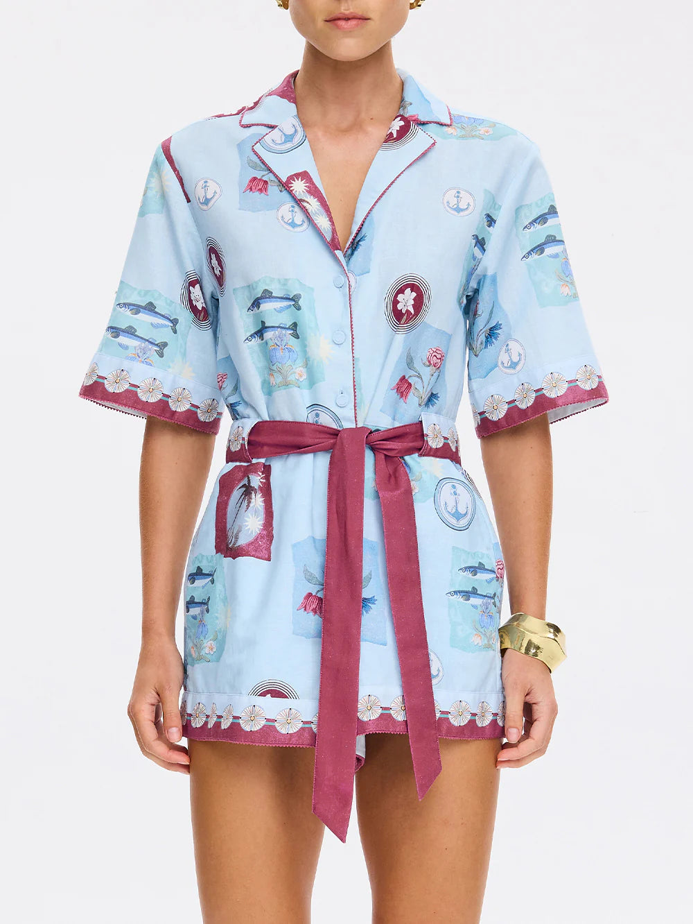 Kiy62 Coastal Print Romper