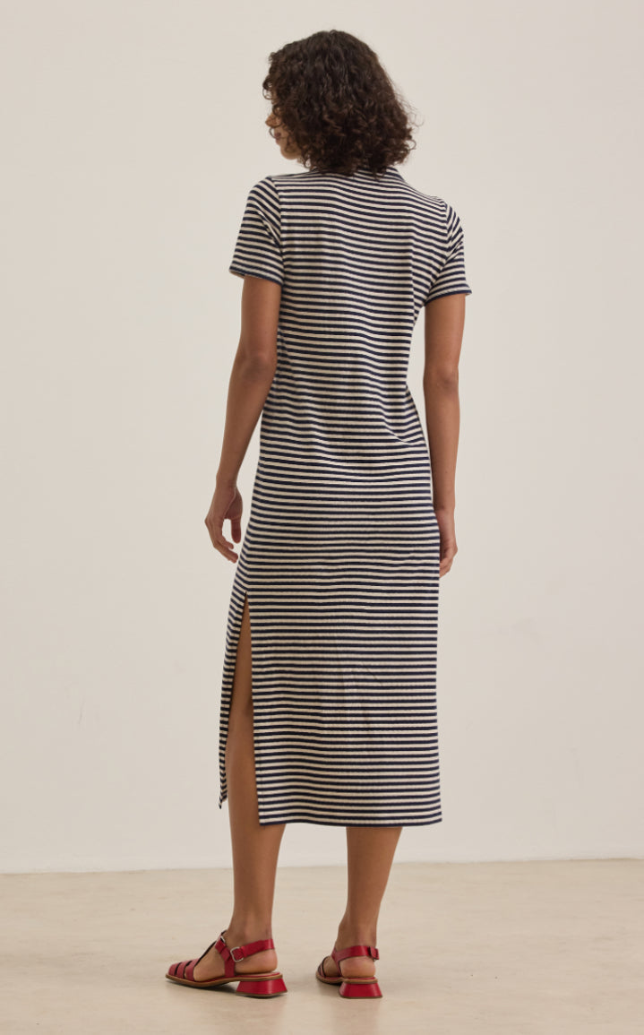 Vekhan Navy Stripe Tshirt Dress