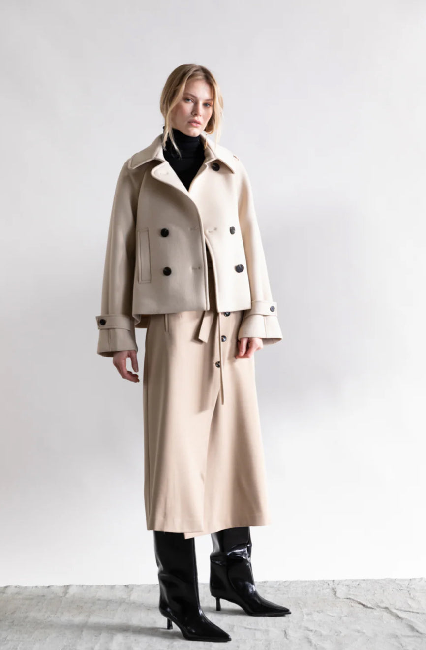 Ps2432 Crop Double Breasted Jacket