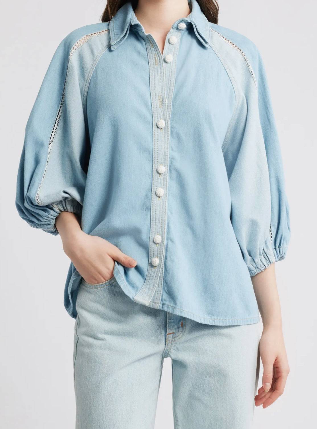 Fa351068 Two Tone Denim Top