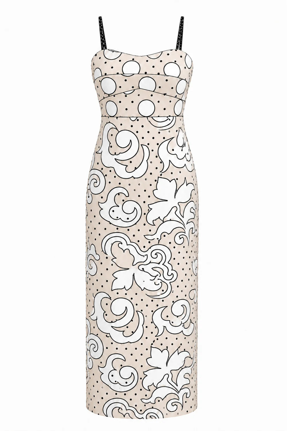 An4375 Dotted Midi Dress