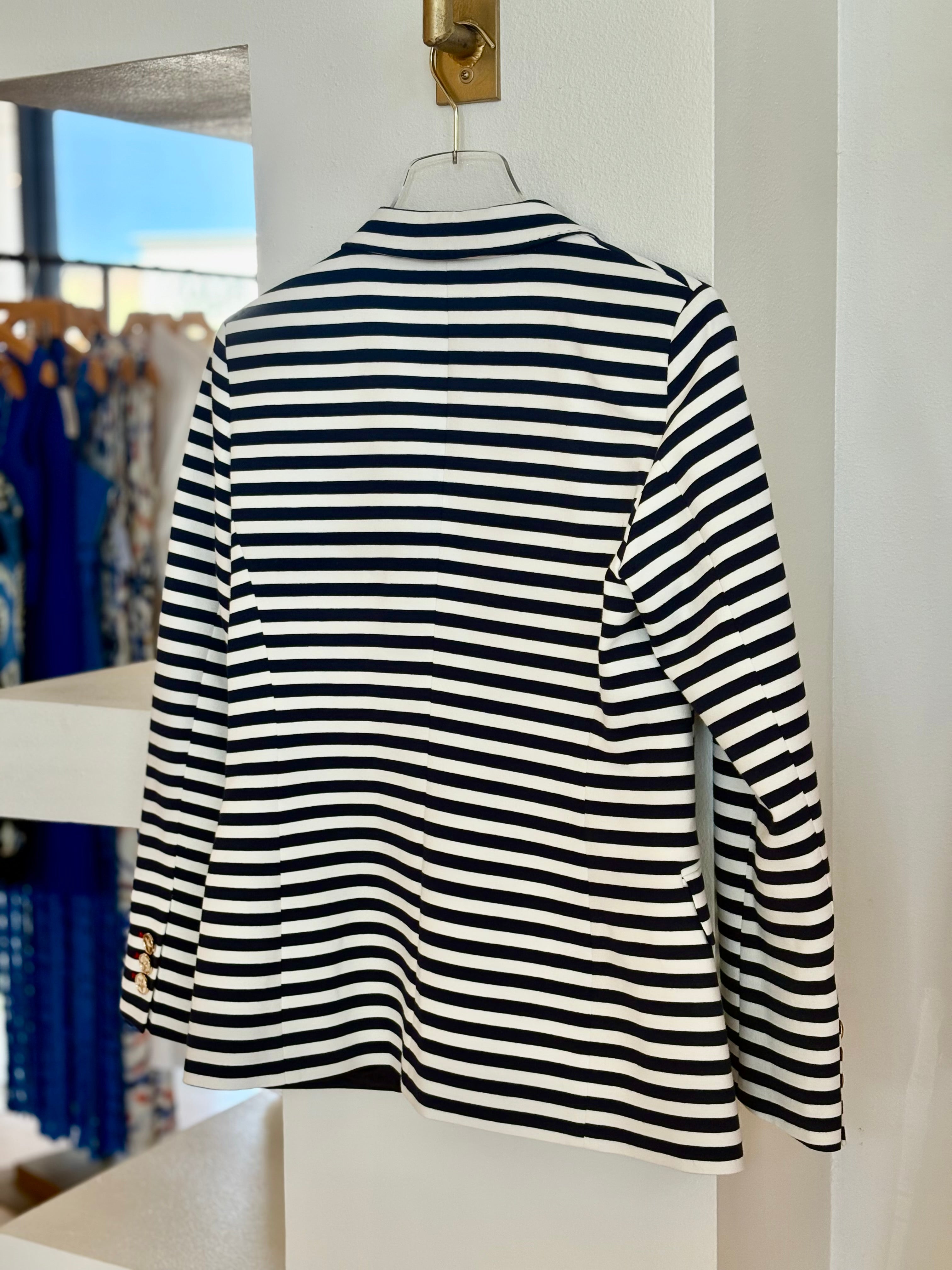 Vi33415 Stripe Ponte Sailor Blazer