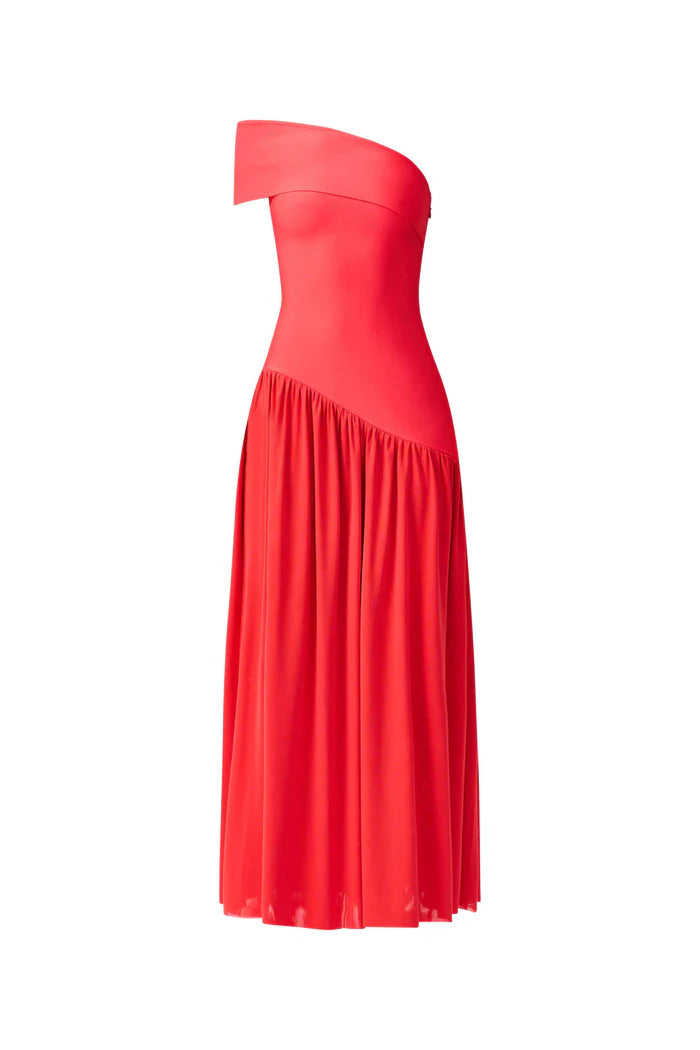 El2550 Coral Asymmetric Gown