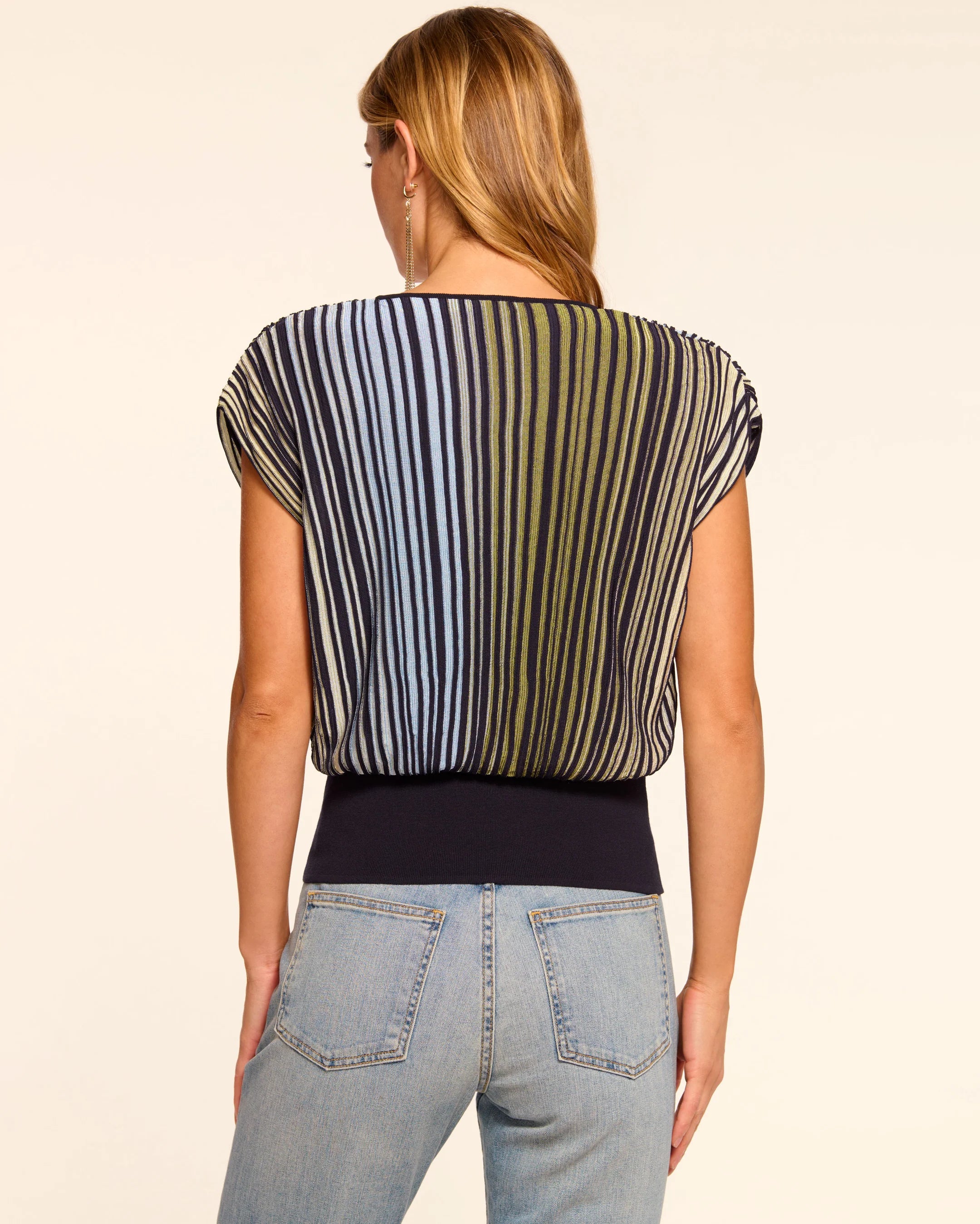 Raa7007 Ombré Knit Vneck Top