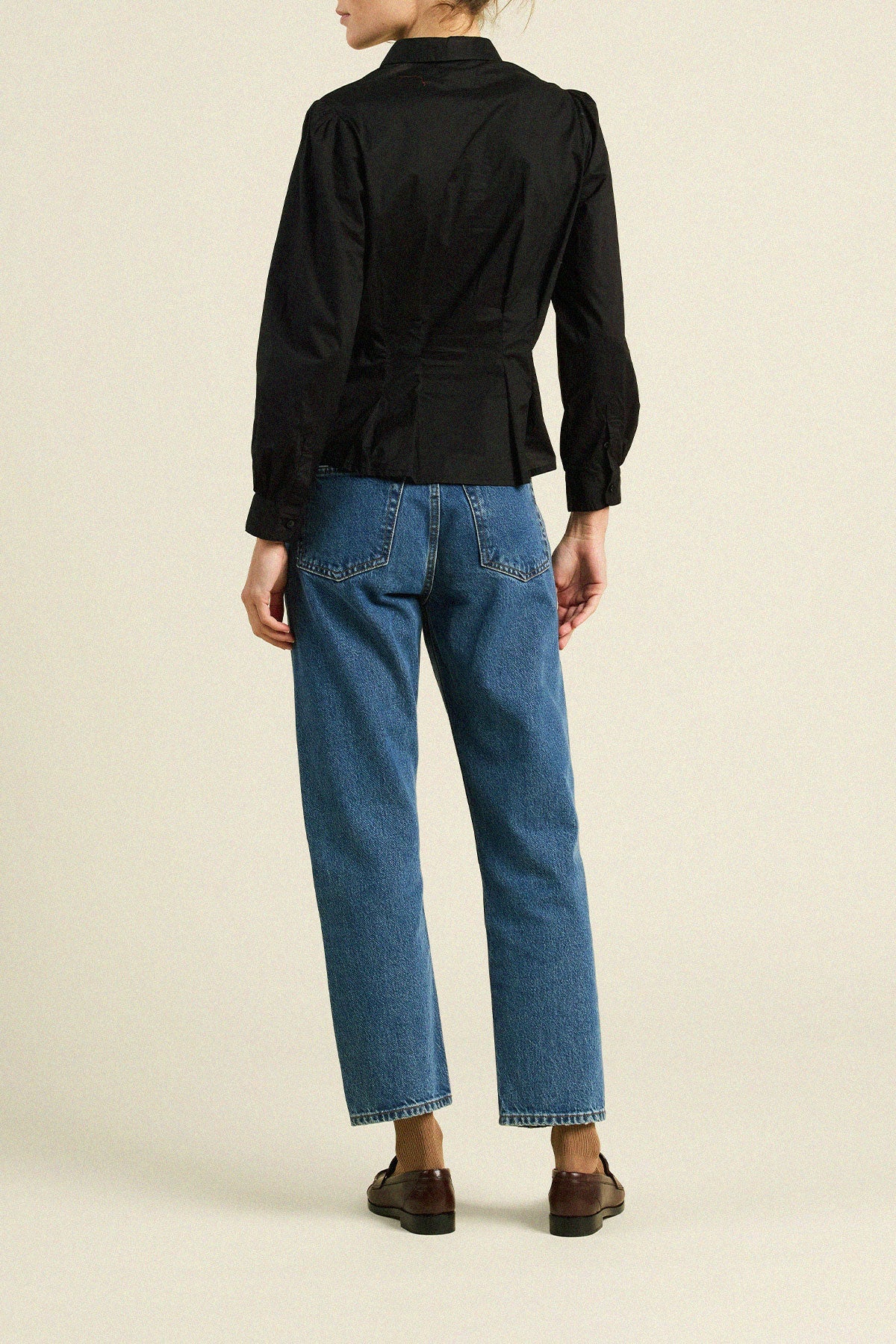 Tr1505 Black Poplin Top