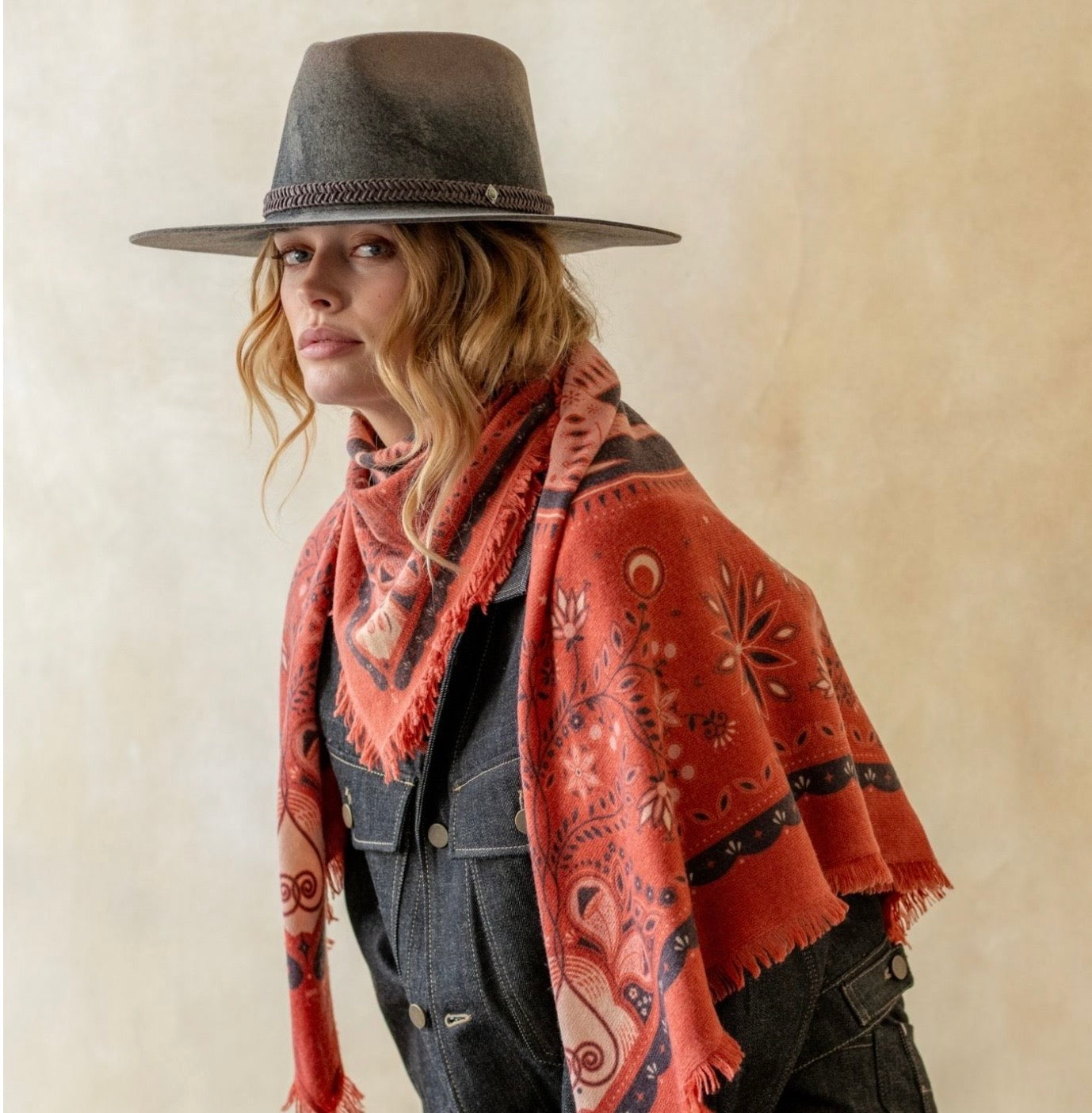 Fa2000 Bandana Scarf - Cranberry/Rose