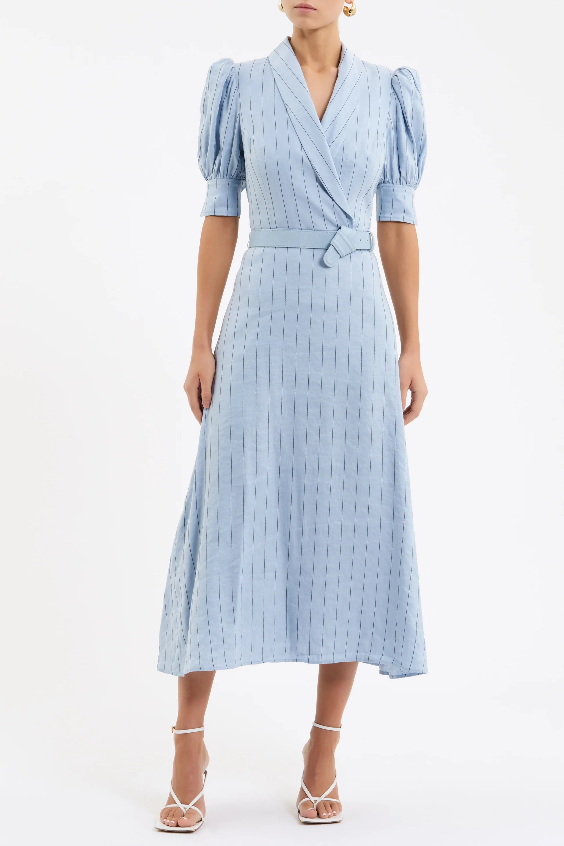 Re1530 Striped Midi Dress