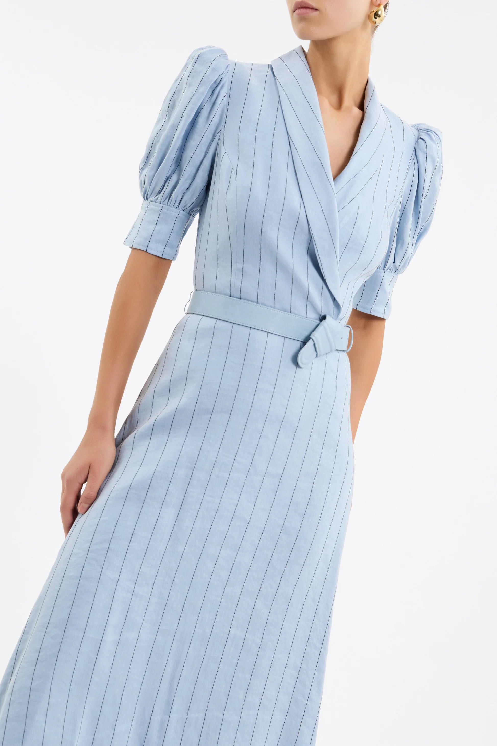 Re1530 Striped Midi Dress