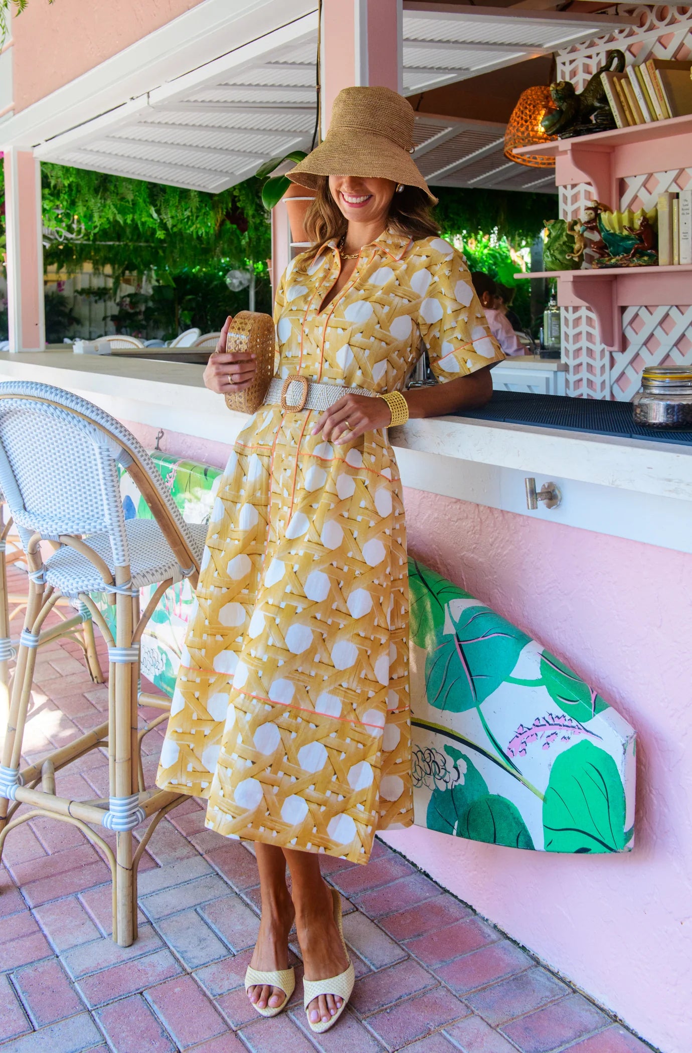 El8914 Wicker Midi Dress