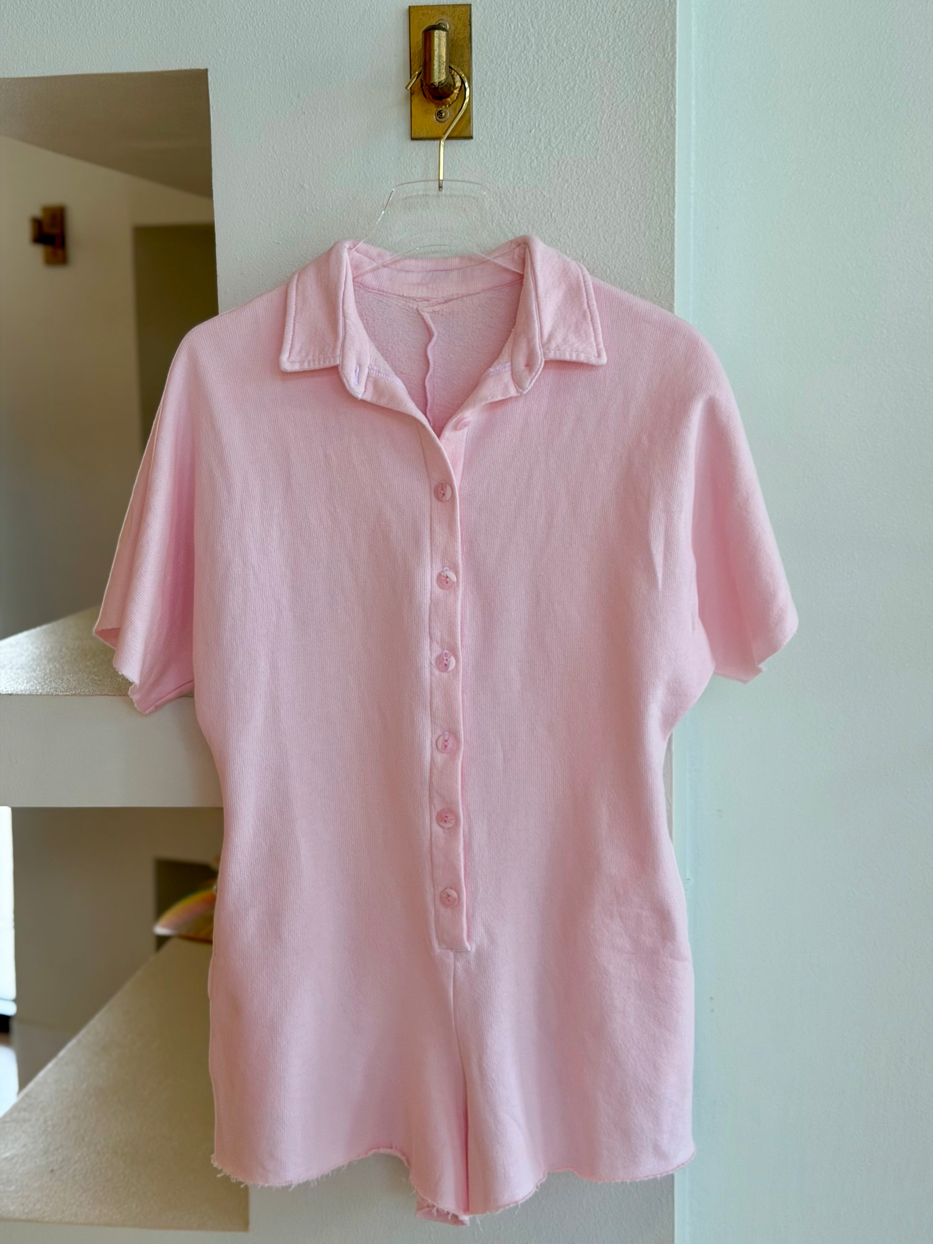 St3270 Pink Terry Romper