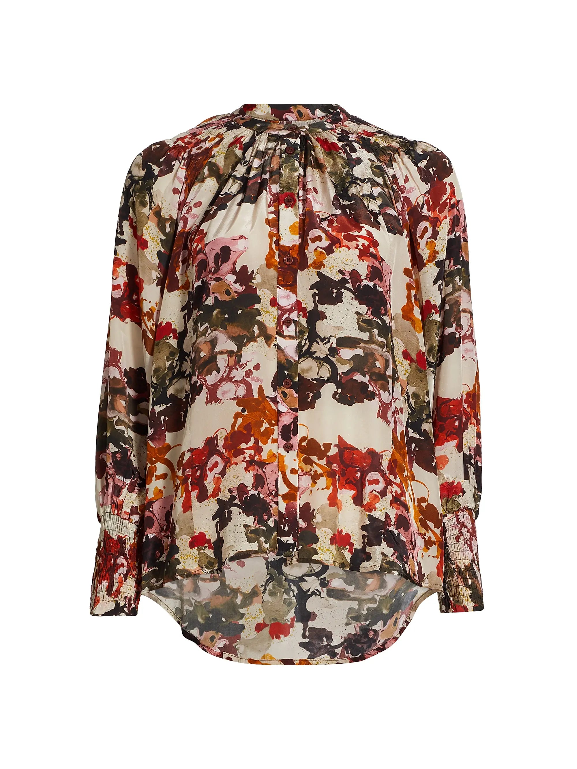 Ma12122399 Maria Cher Red Watercolor Blouse