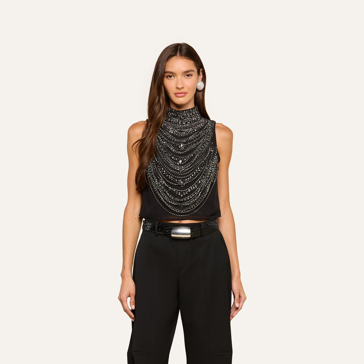 La40656 Draped Crystal Tank