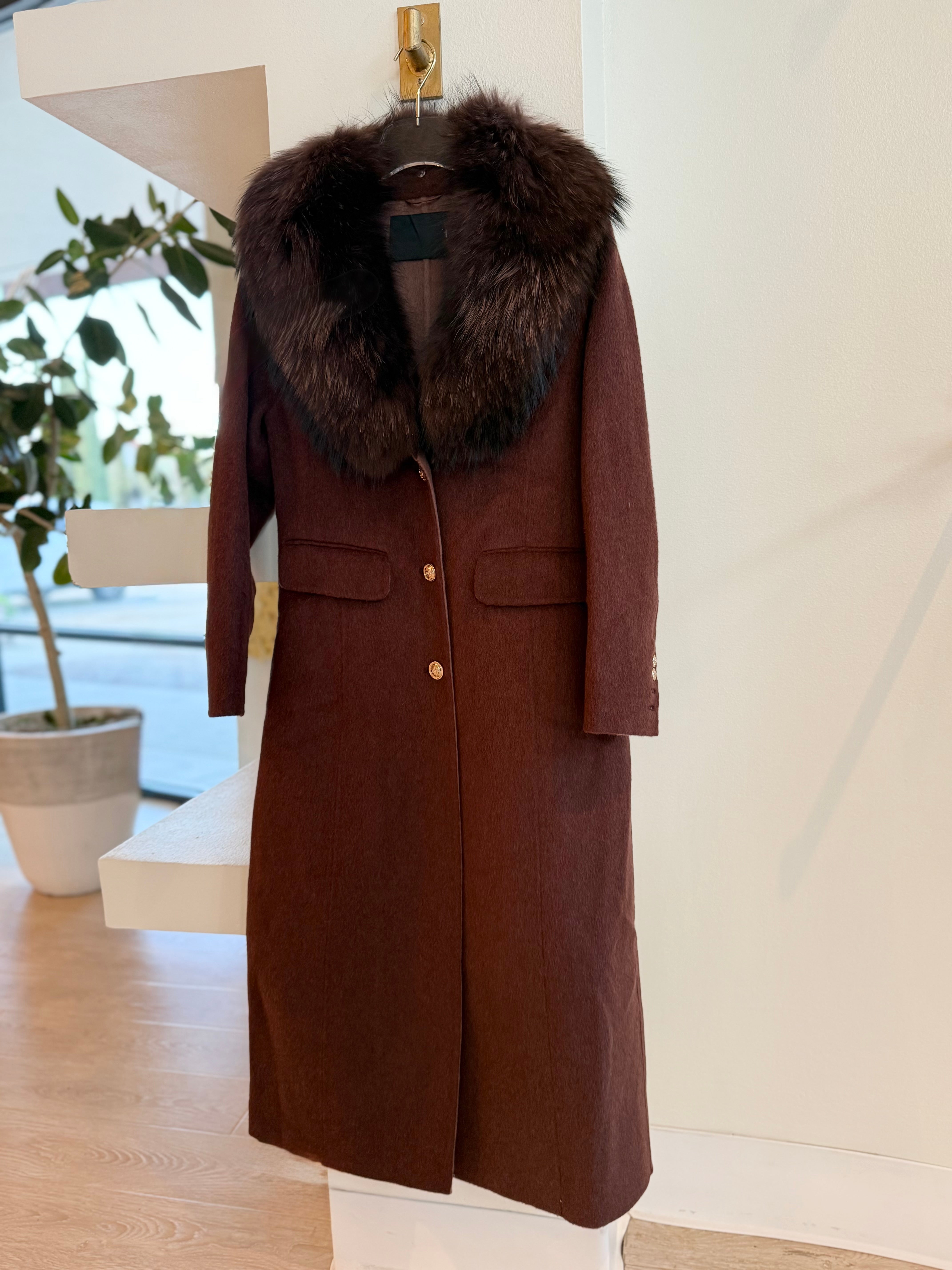 Pi6311 Chocolate Cashmere Coat