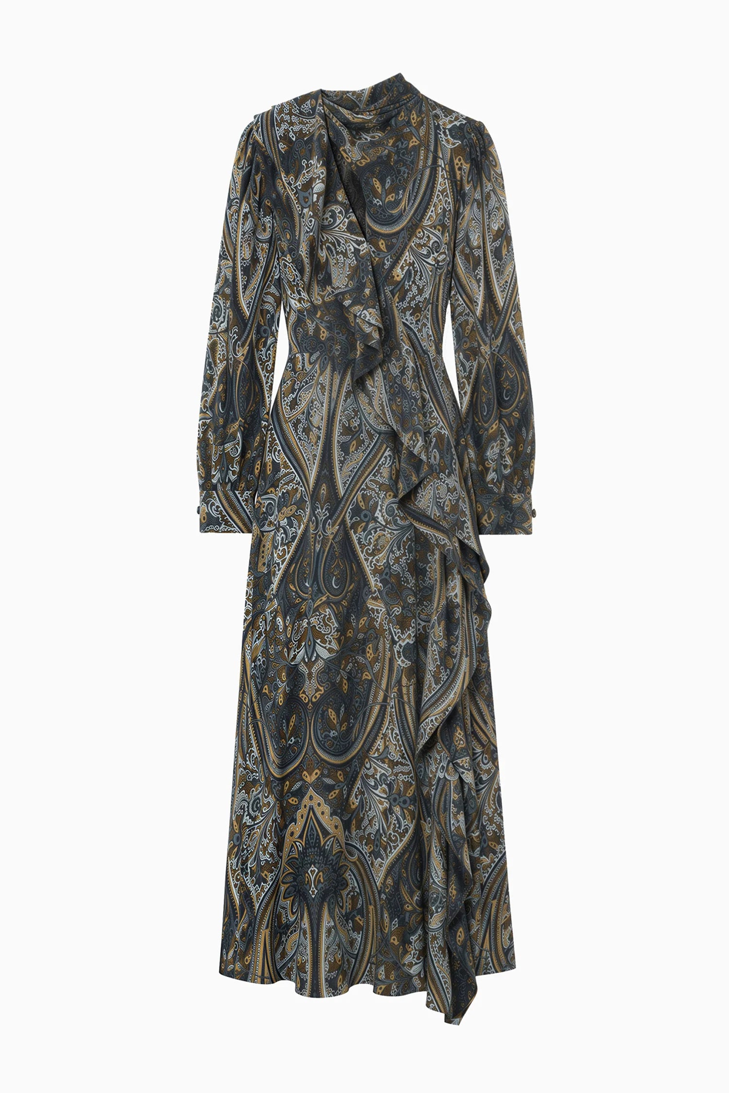 Ul0142 Prussian Blue Silk Dress