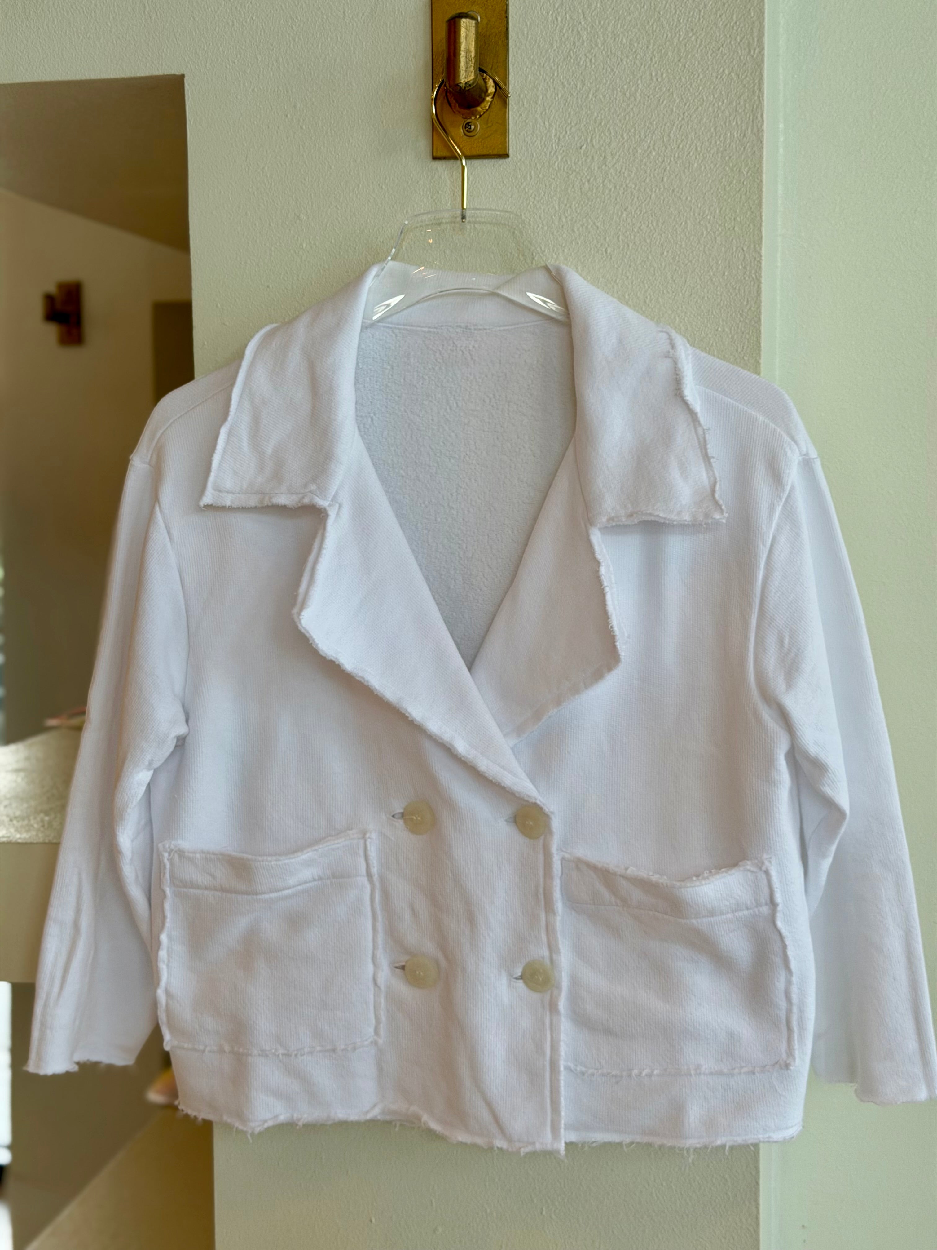 St449 White Terry Jacket