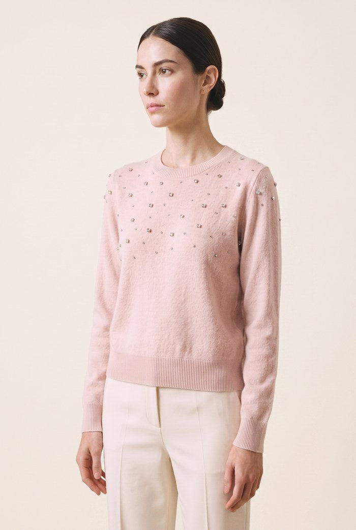 Fr295 Pink Embellished Sweater