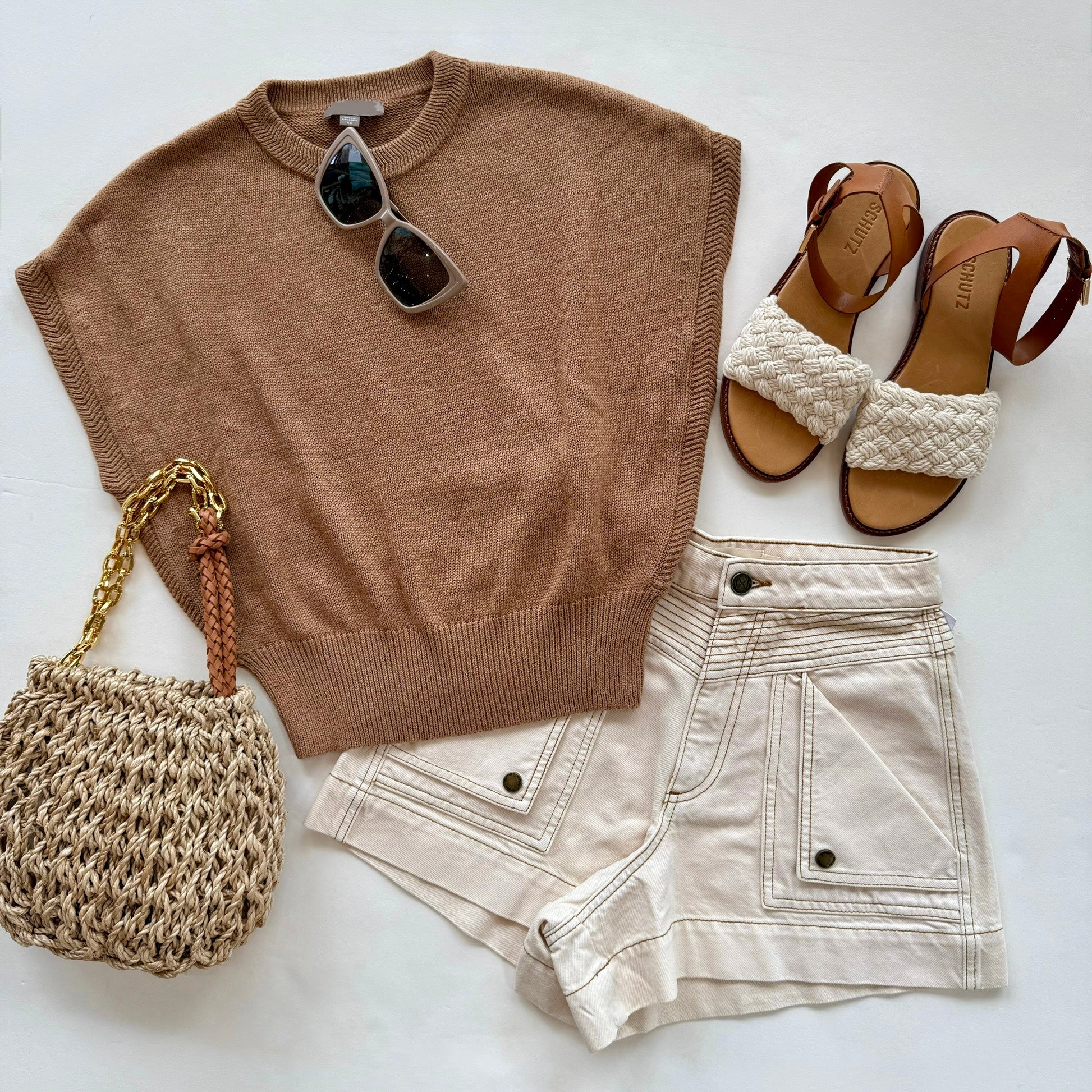 Lipa3042 Tan Wedge Sweater