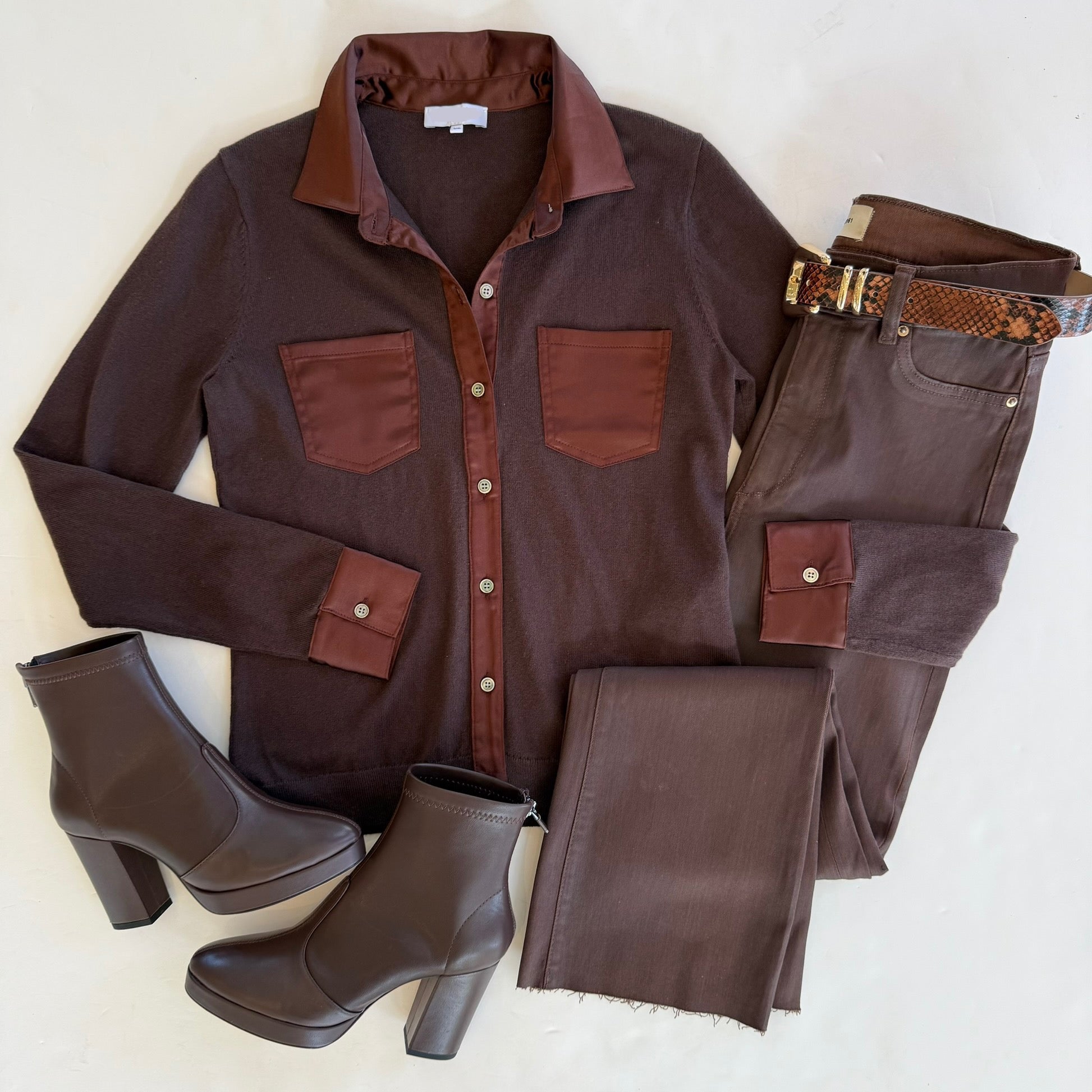 Js23007 Two Pocket Tee - chocolate