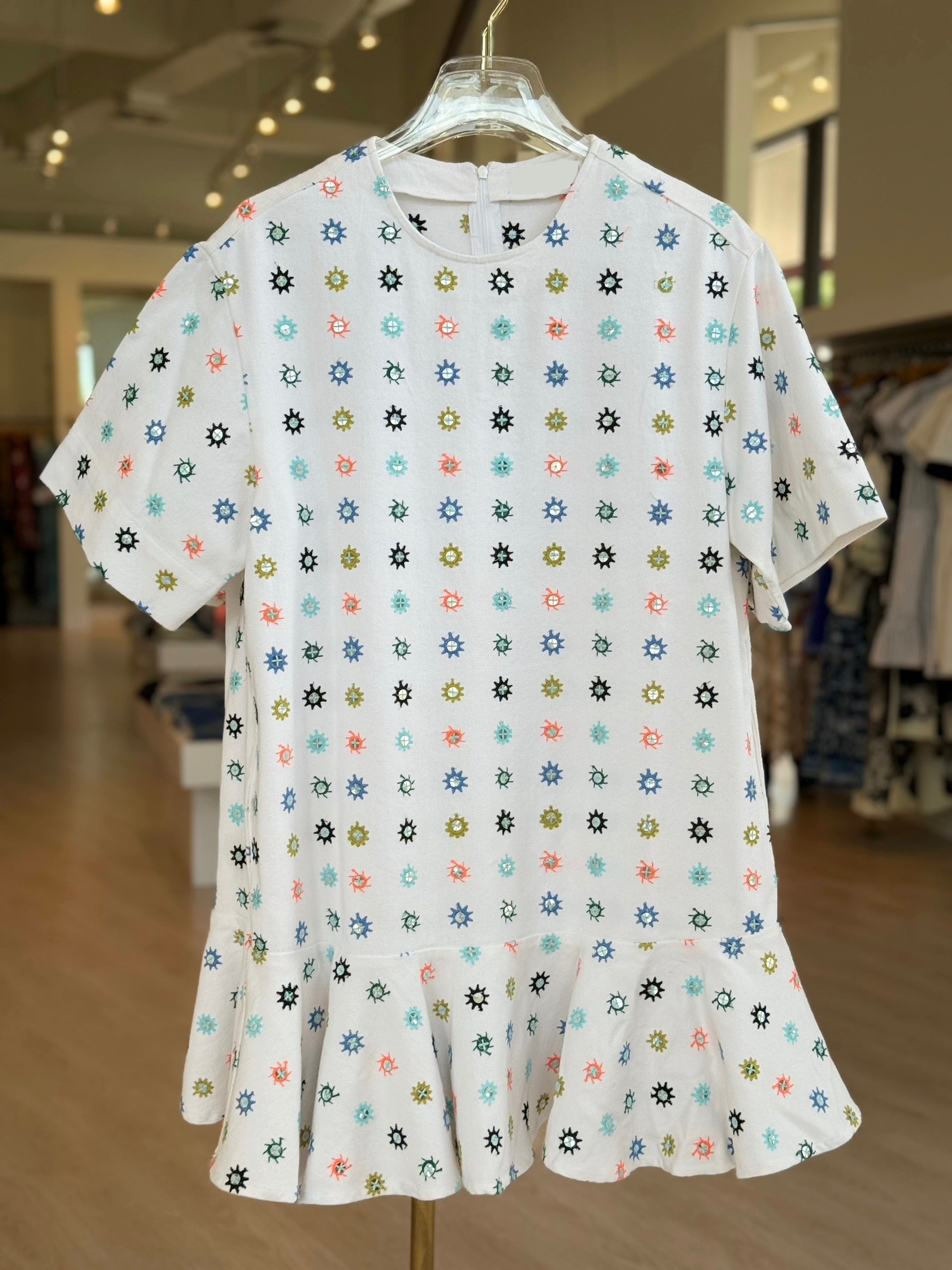 Es1ro Mirrored Star Dress - White