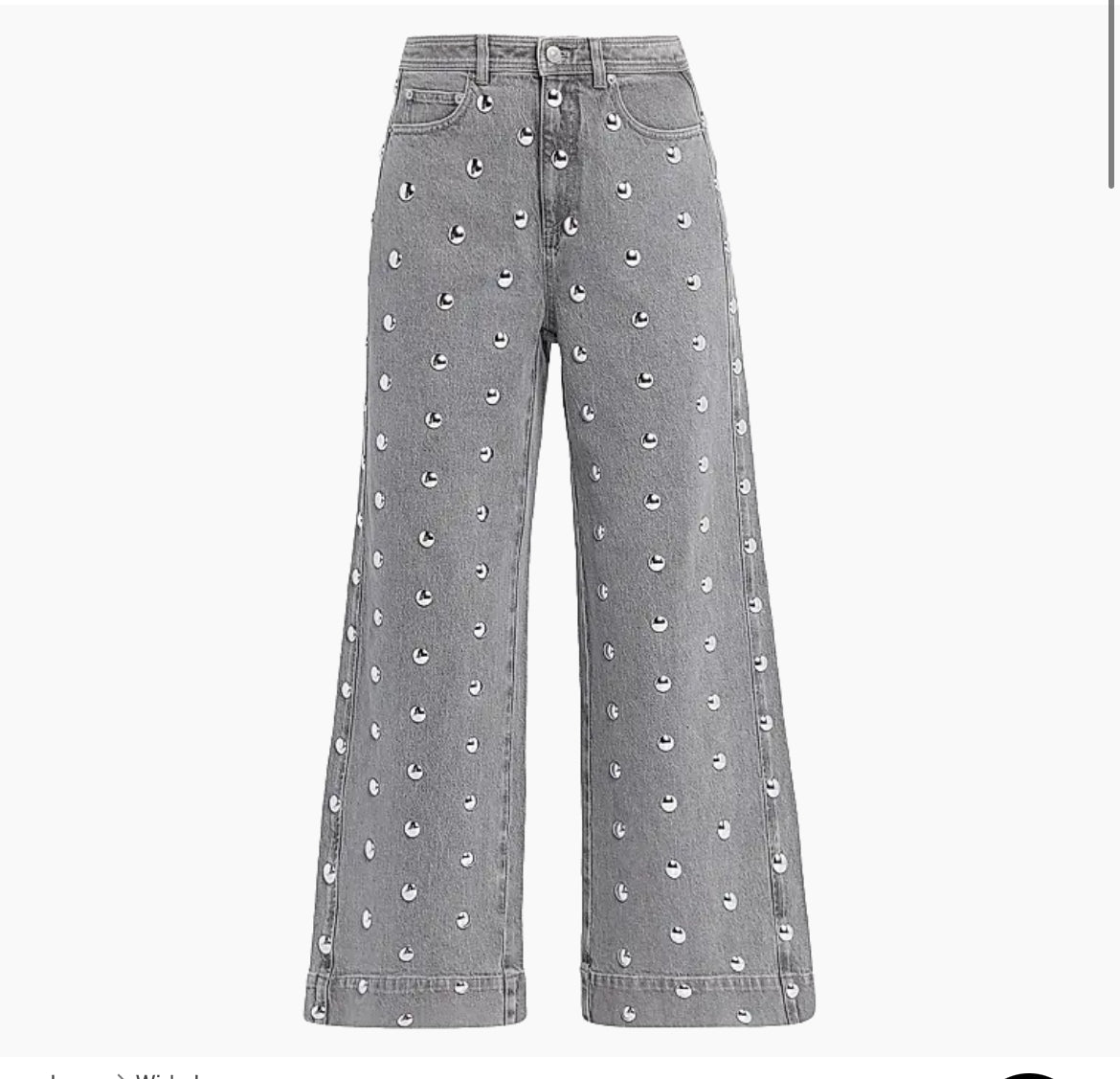 Ci10477 Studded Flare Ankle Jean