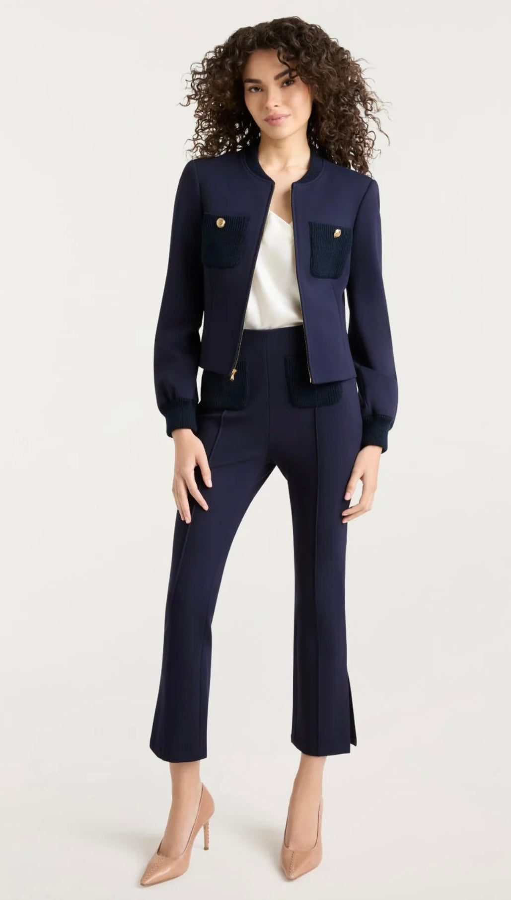 Cizj95611 Navy Ponte Jacket